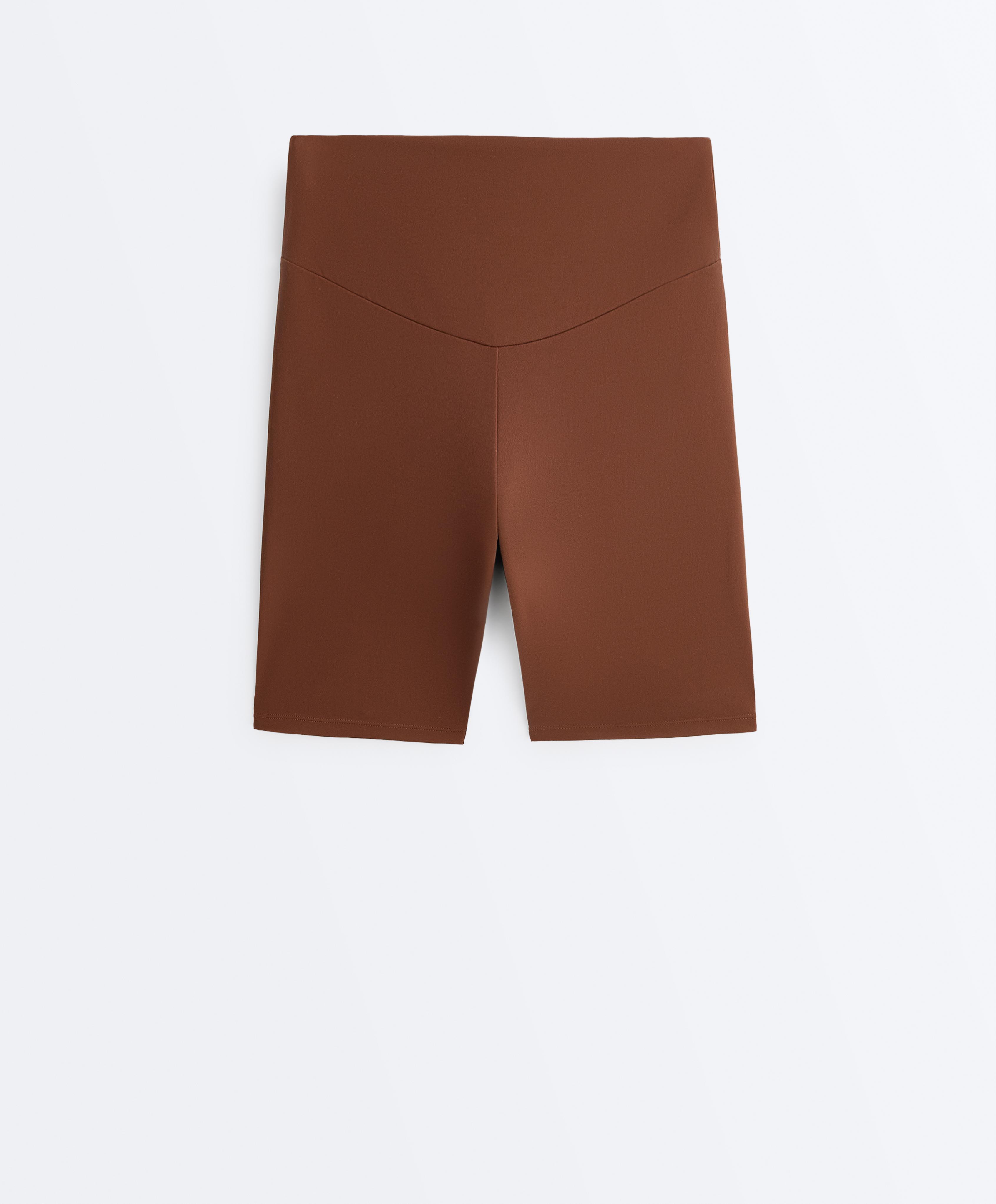 Comfortlux high-rise 20cm biker leggings — COFFEE