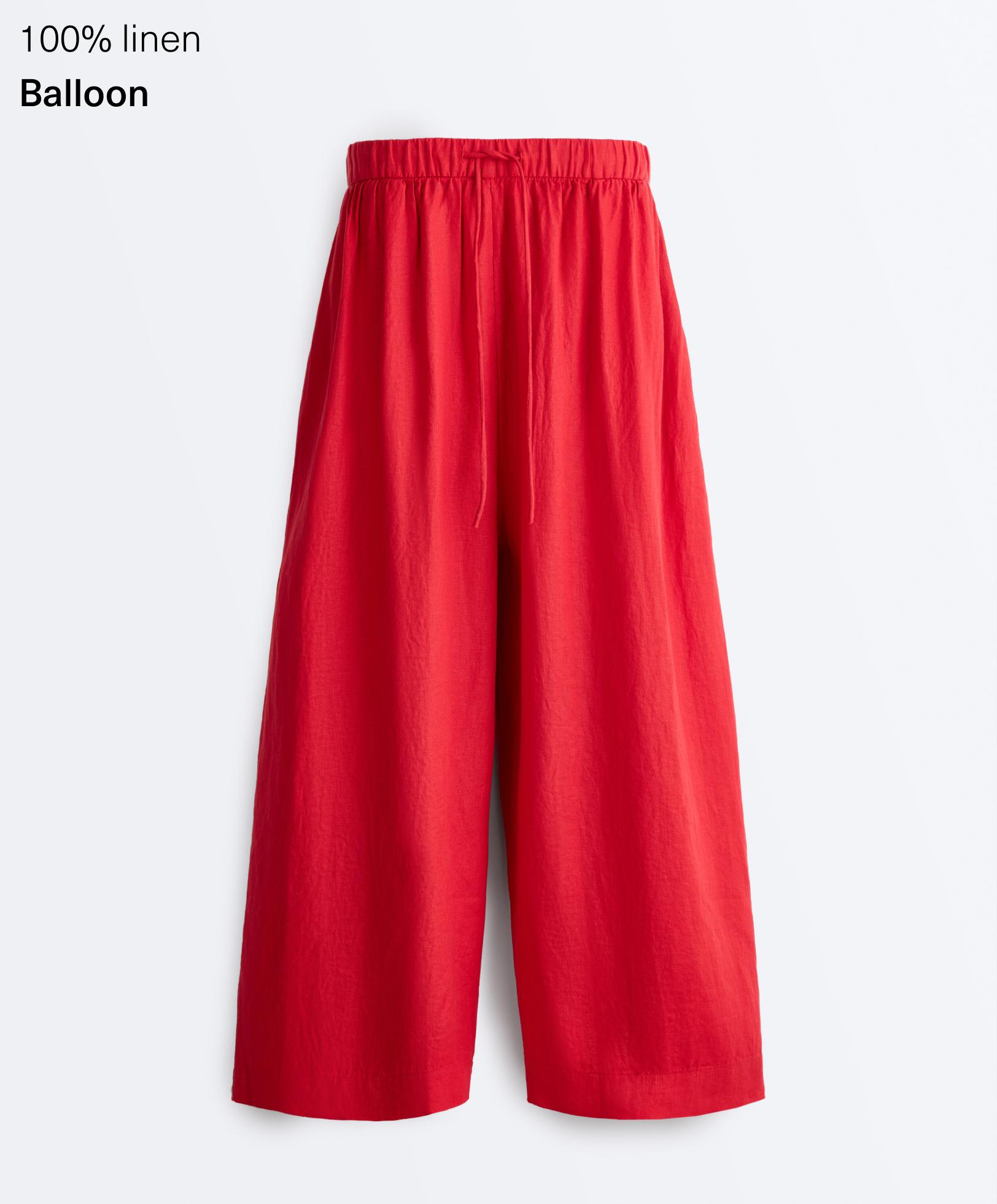 100% linen crop balloon trousers 100% linen crop balloon trousers
