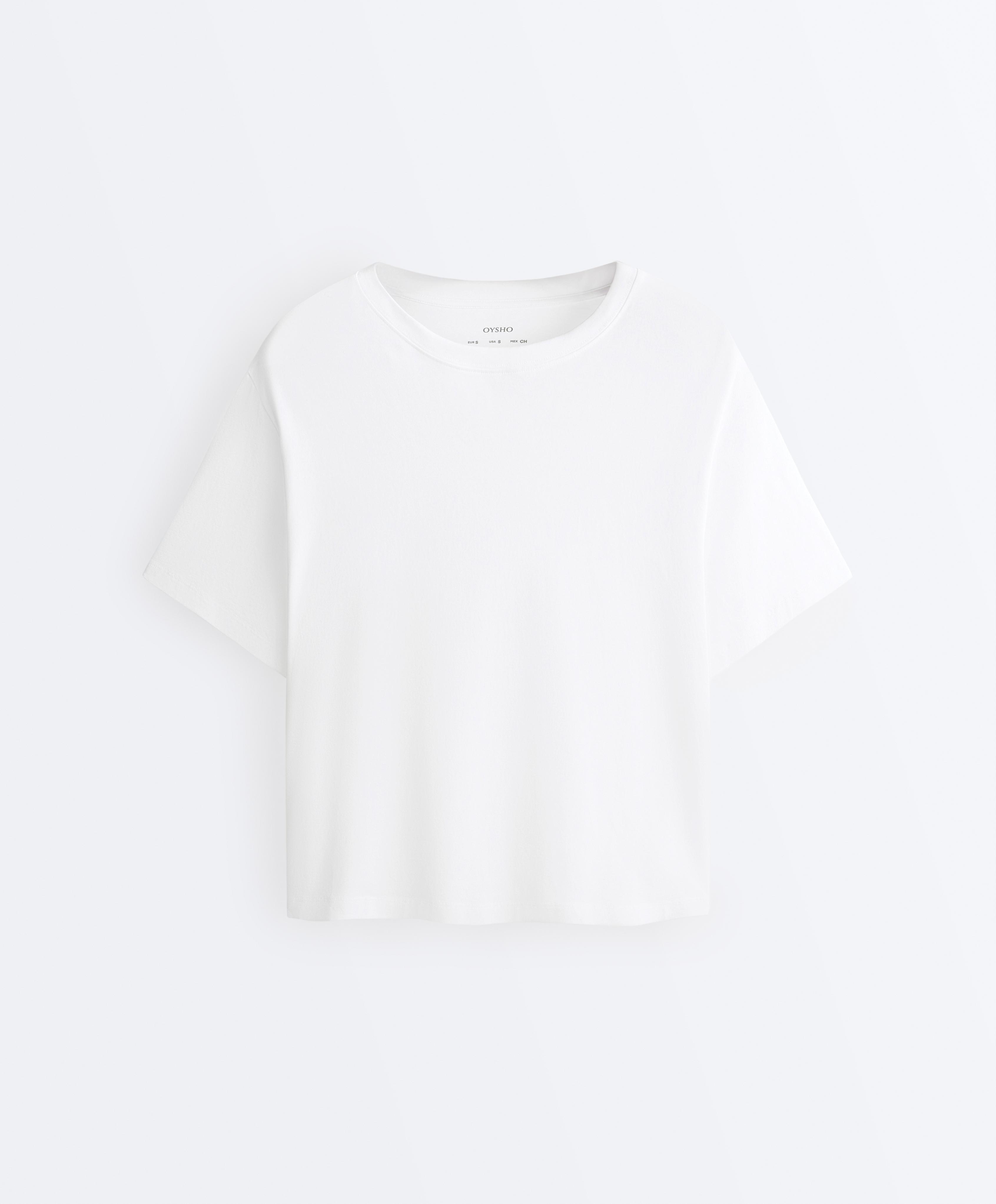 Boxy short sleeve cotton blend T-shirt