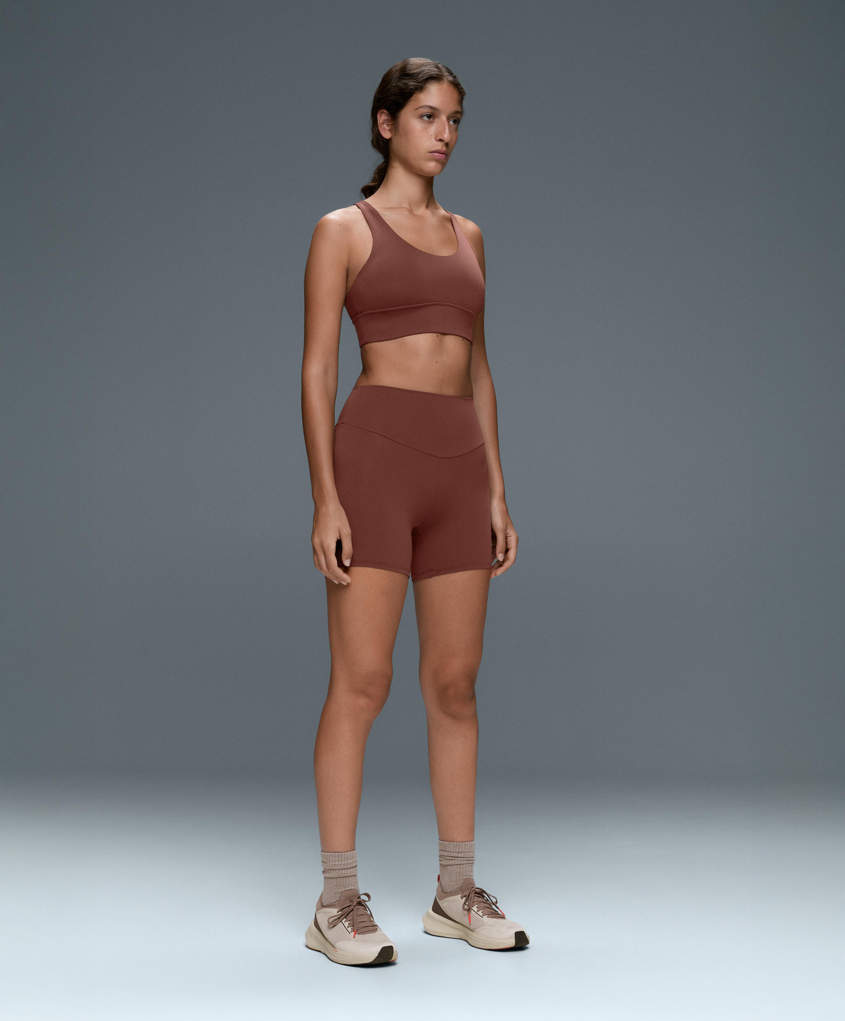 Comfortlux high-waisted 10cm hot pants — TERRACOTTA