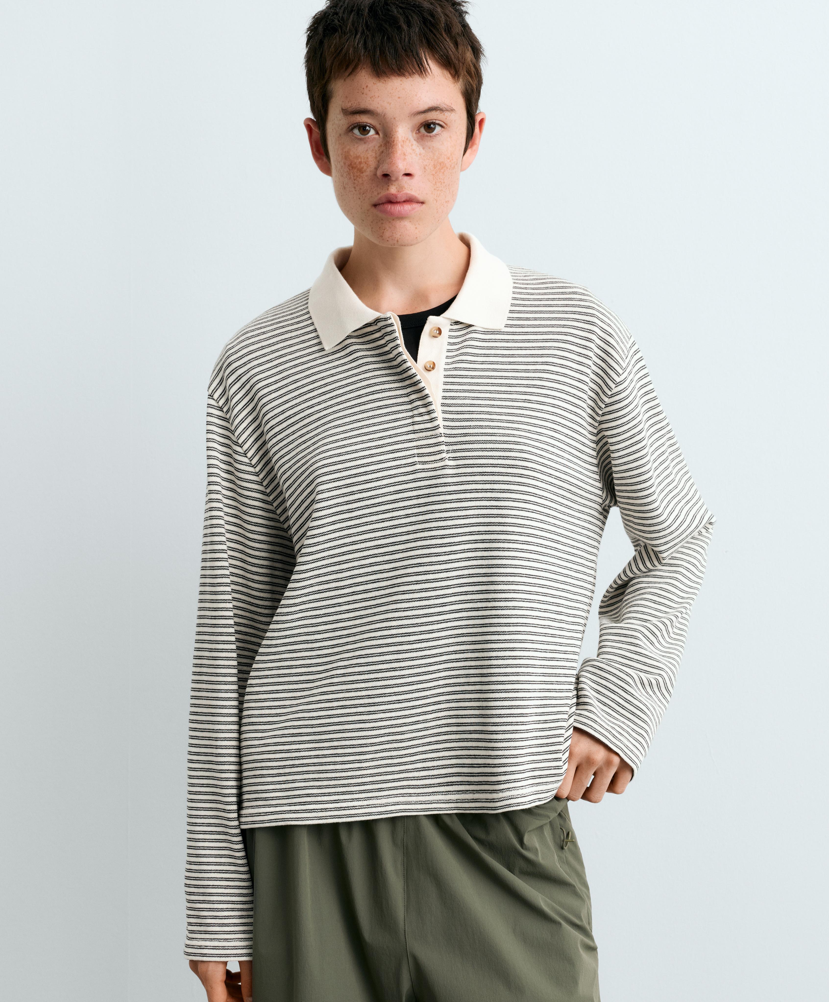 Piqué cotton striped polo shirt Piqué cotton striped polo shirt