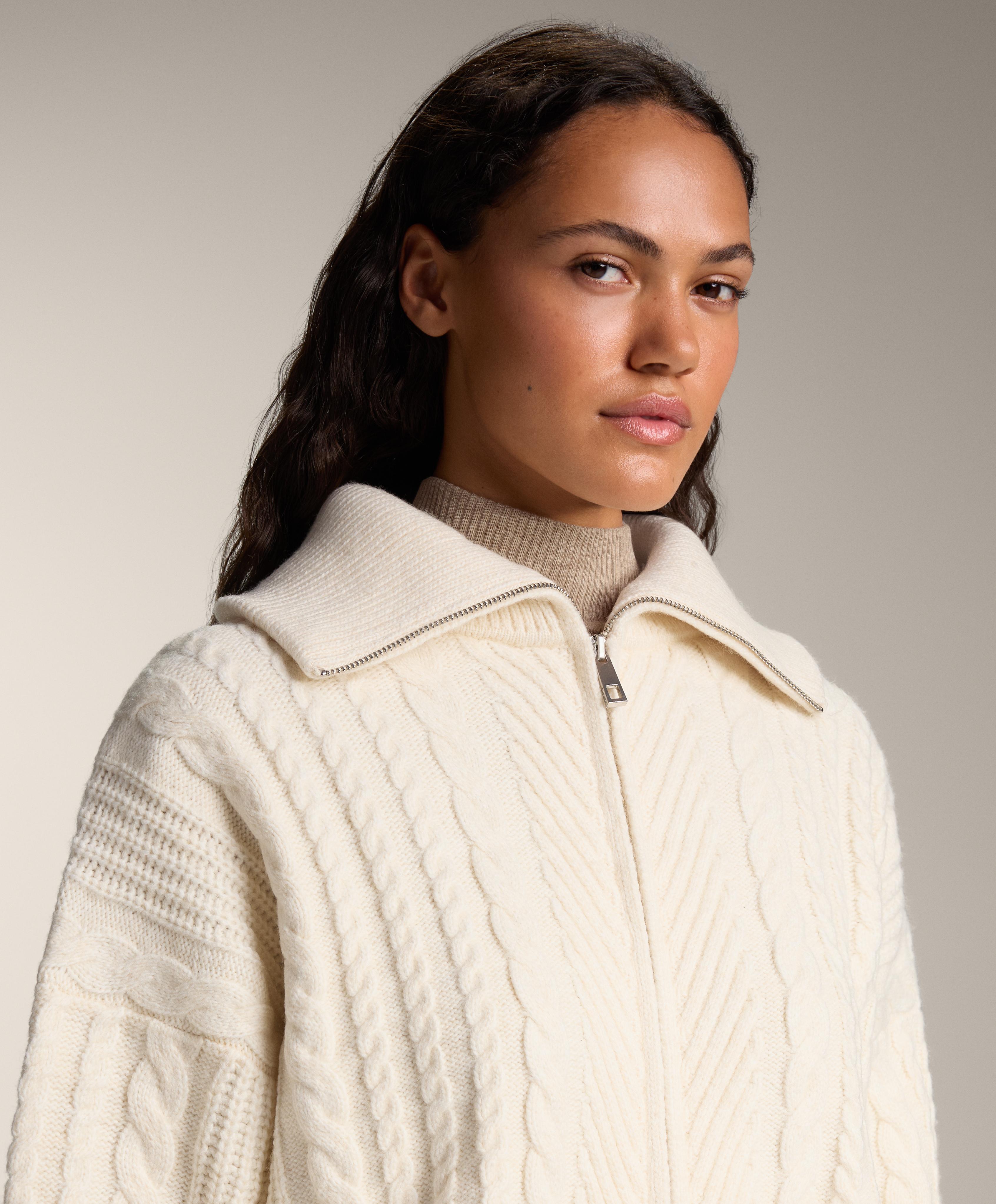 High neck cable knit jacket - Sale High neck cable knit jacket - Sale