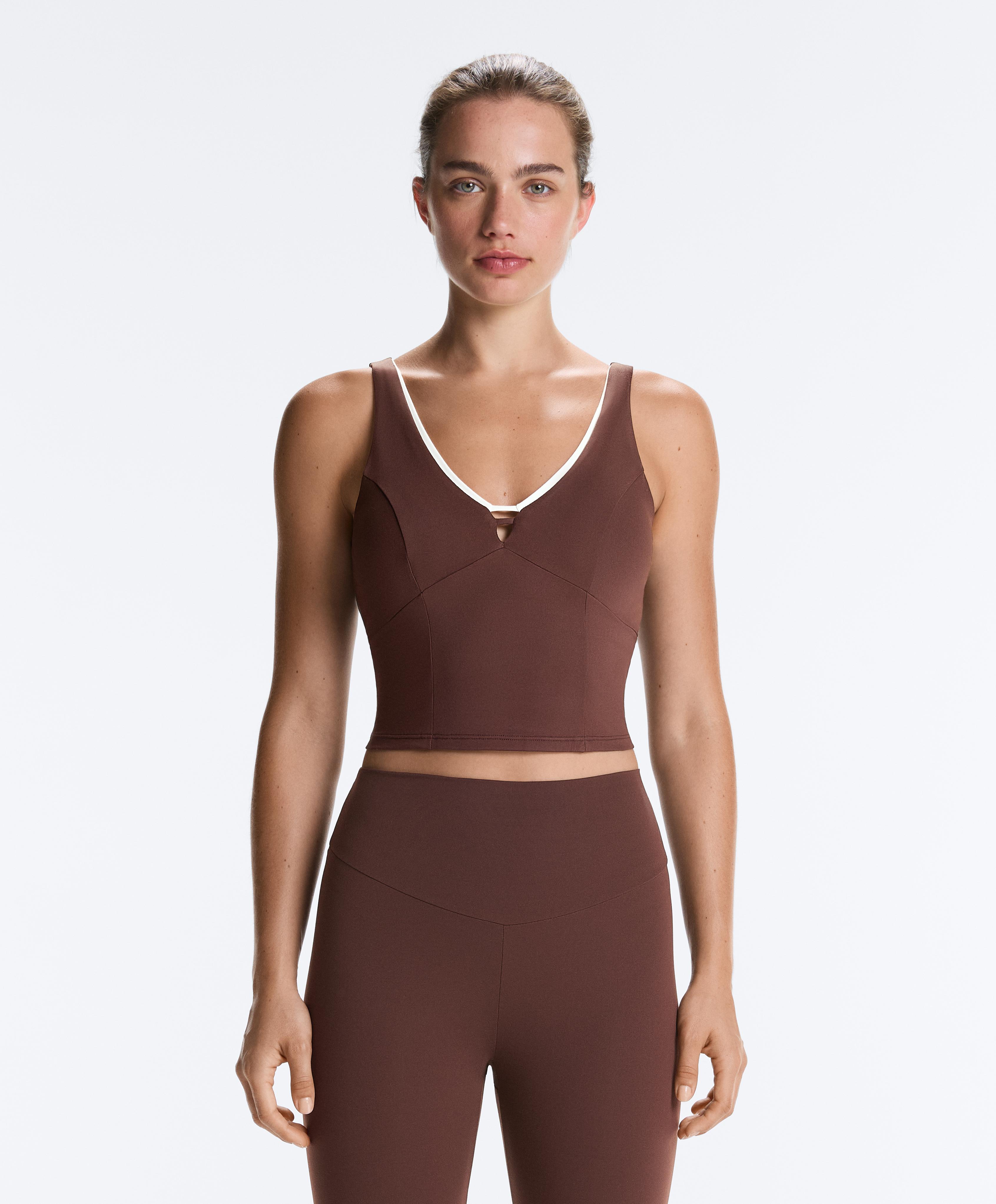 Comfortlux V-neck strappy tank top | OYSHO România