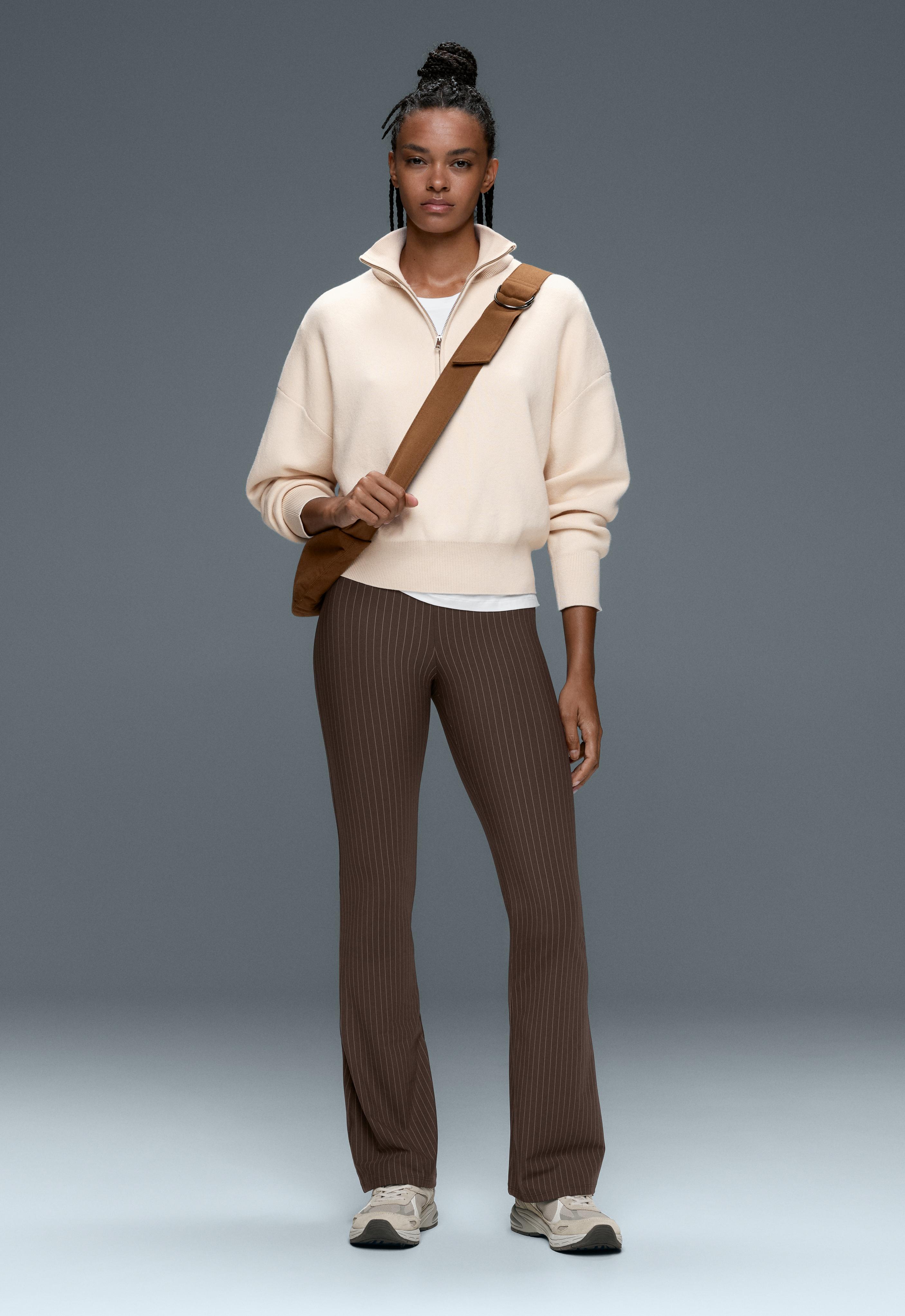 Pantalon flare High rise Compressive core control imprimé rayures