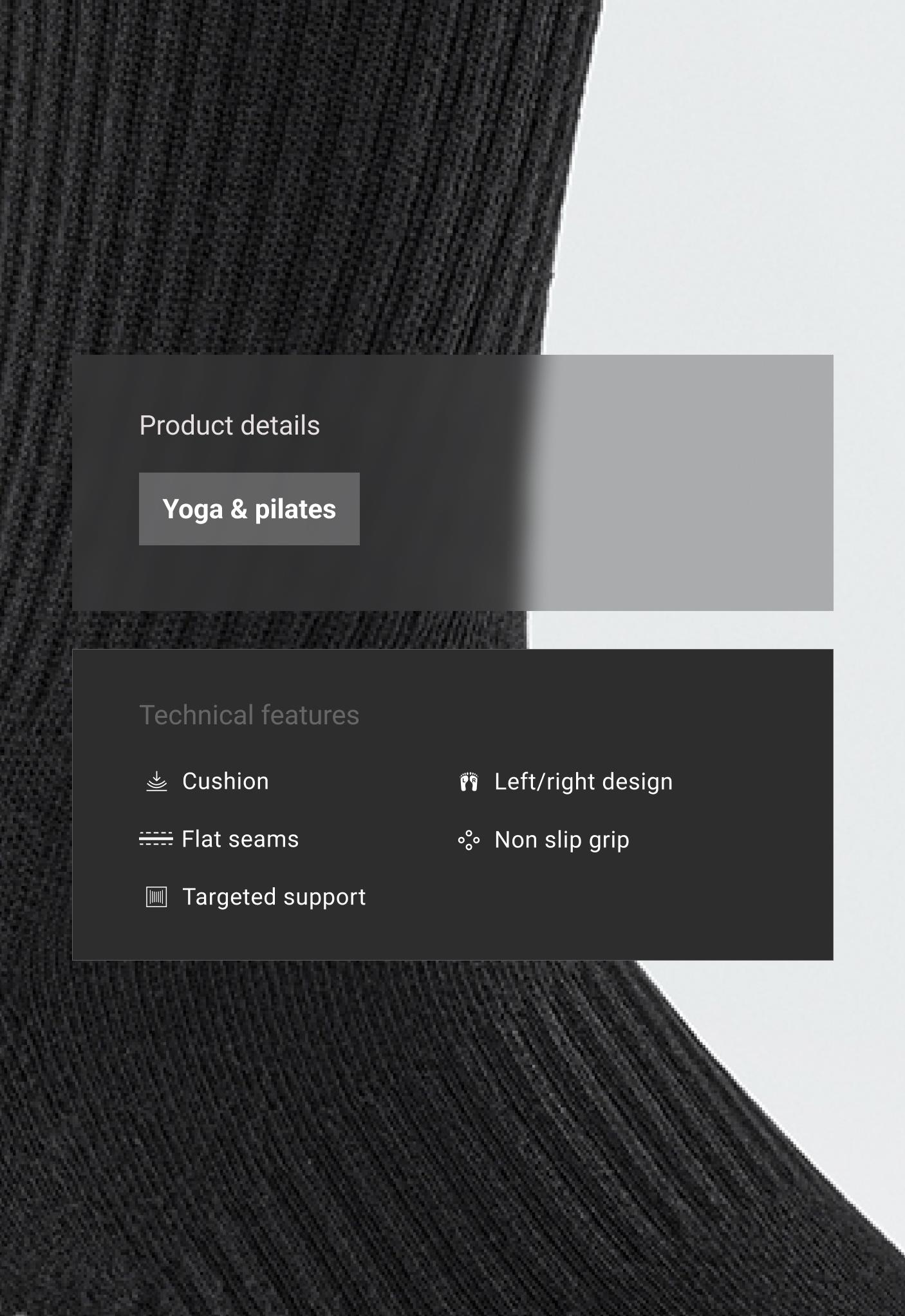 2 pairs of classic cotton blend yoga and Pilates socks — BLACK