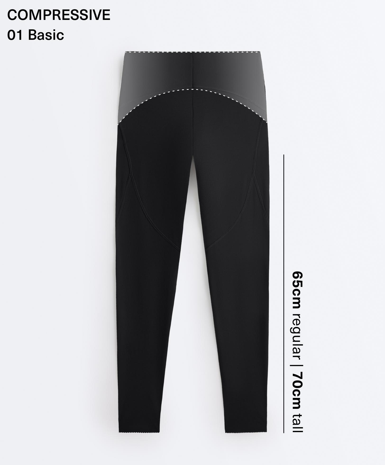 Compressive high rise ankle-length basic leggings