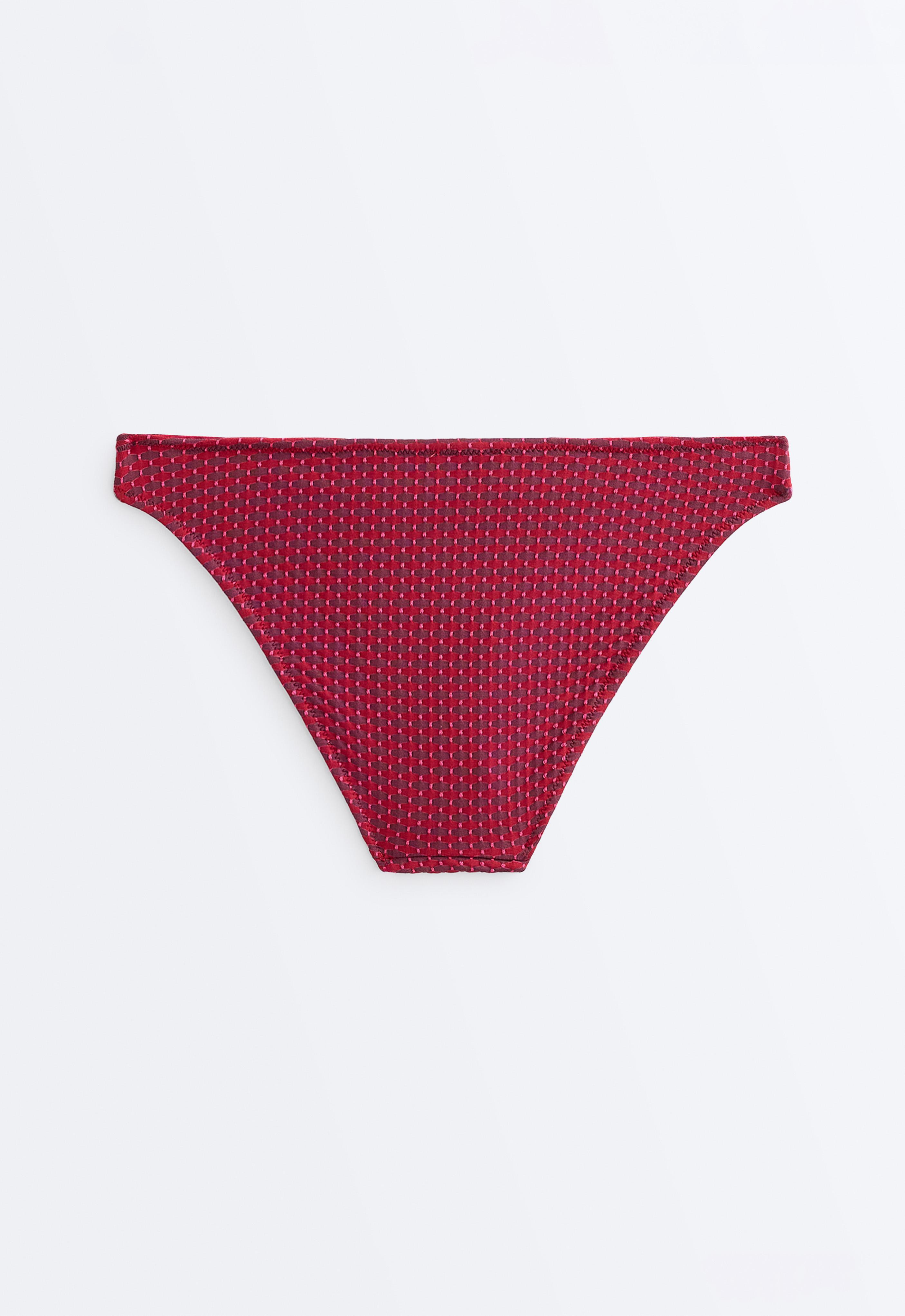 Geometric jacquard classic bikini briefs — FUCHSIA