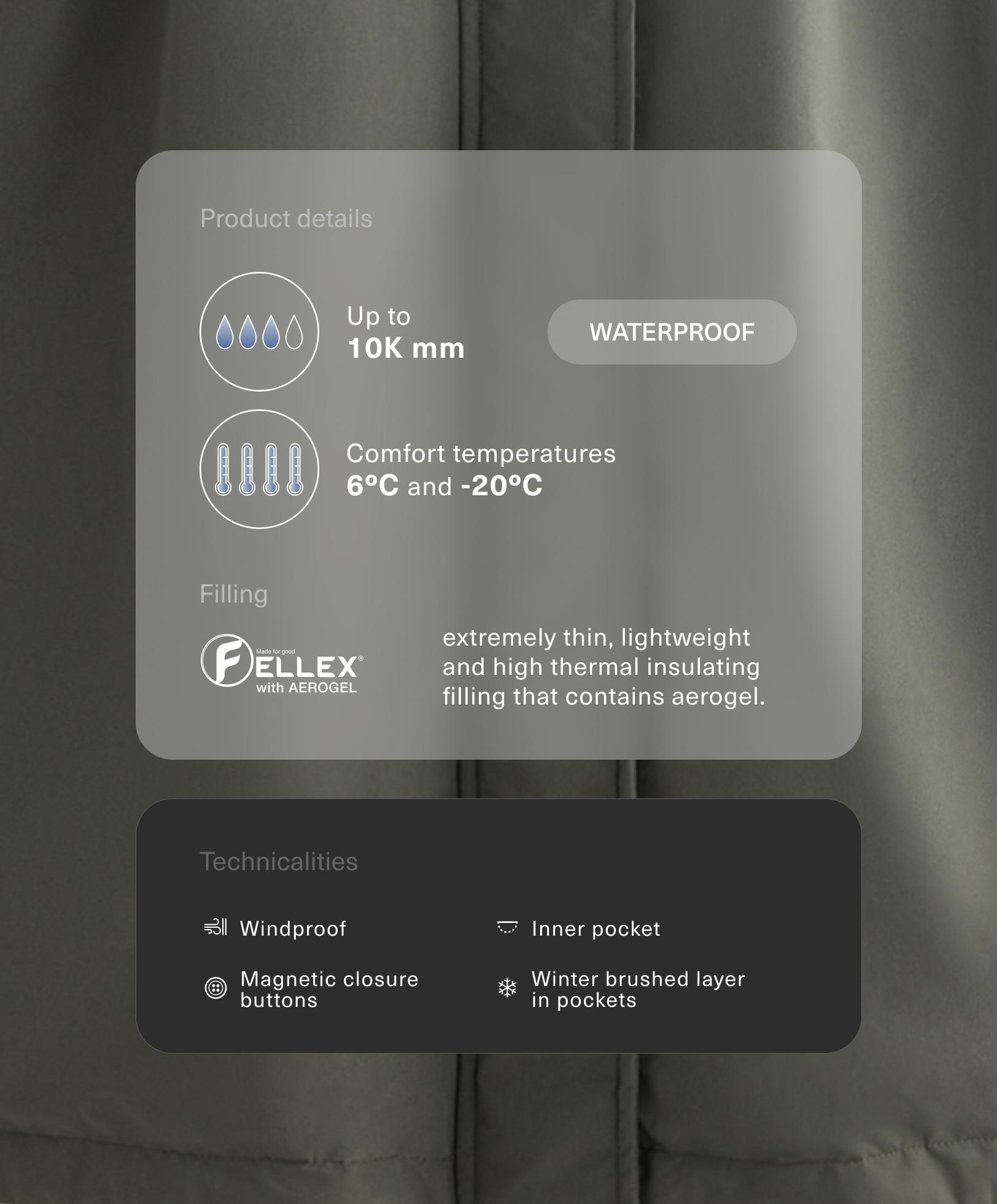 FELLEX® with AEROGEL 10k waterproof long padded jacket - Sale
