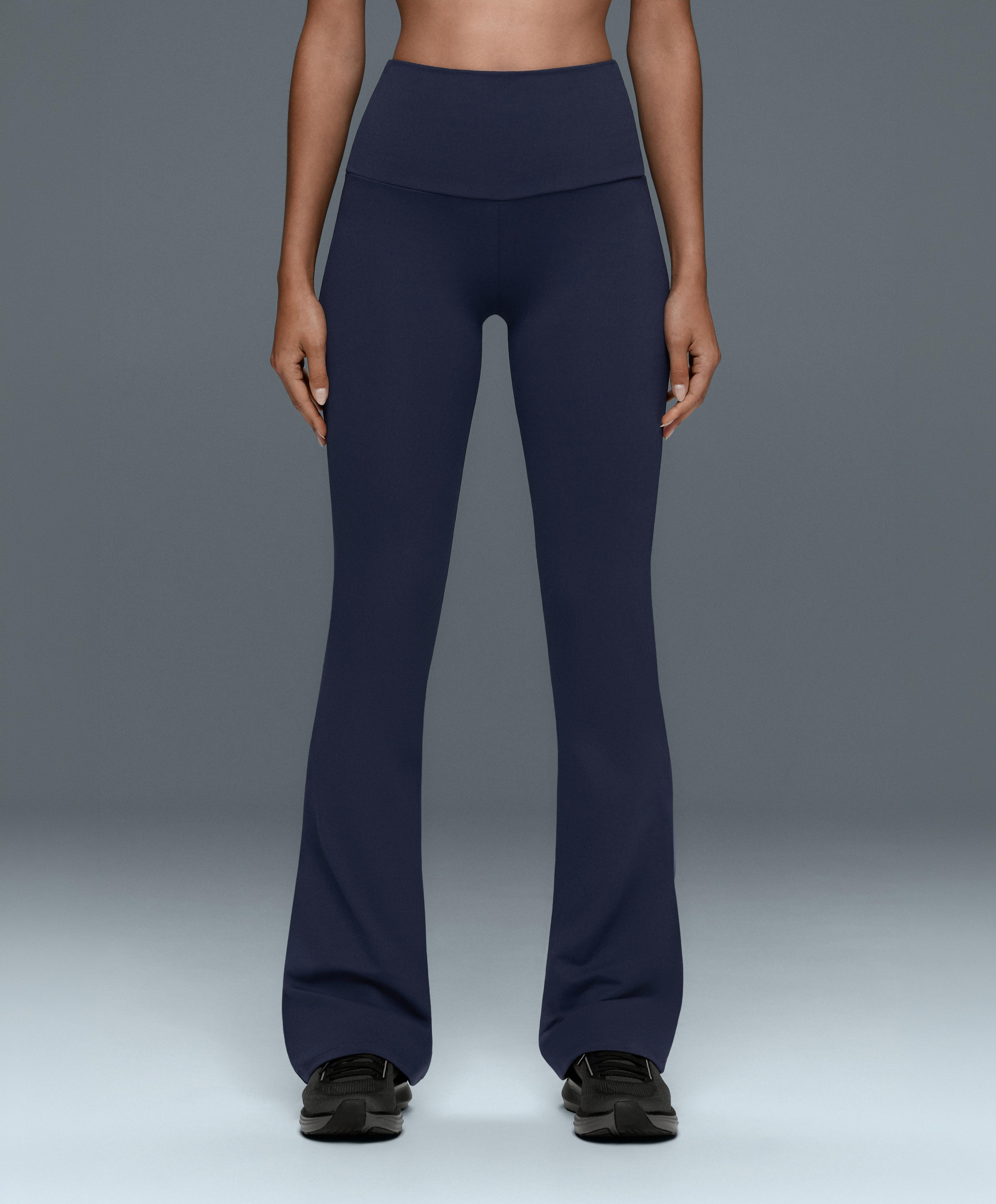 High-rise Comfortlux flare trousers — NAVY BLUE