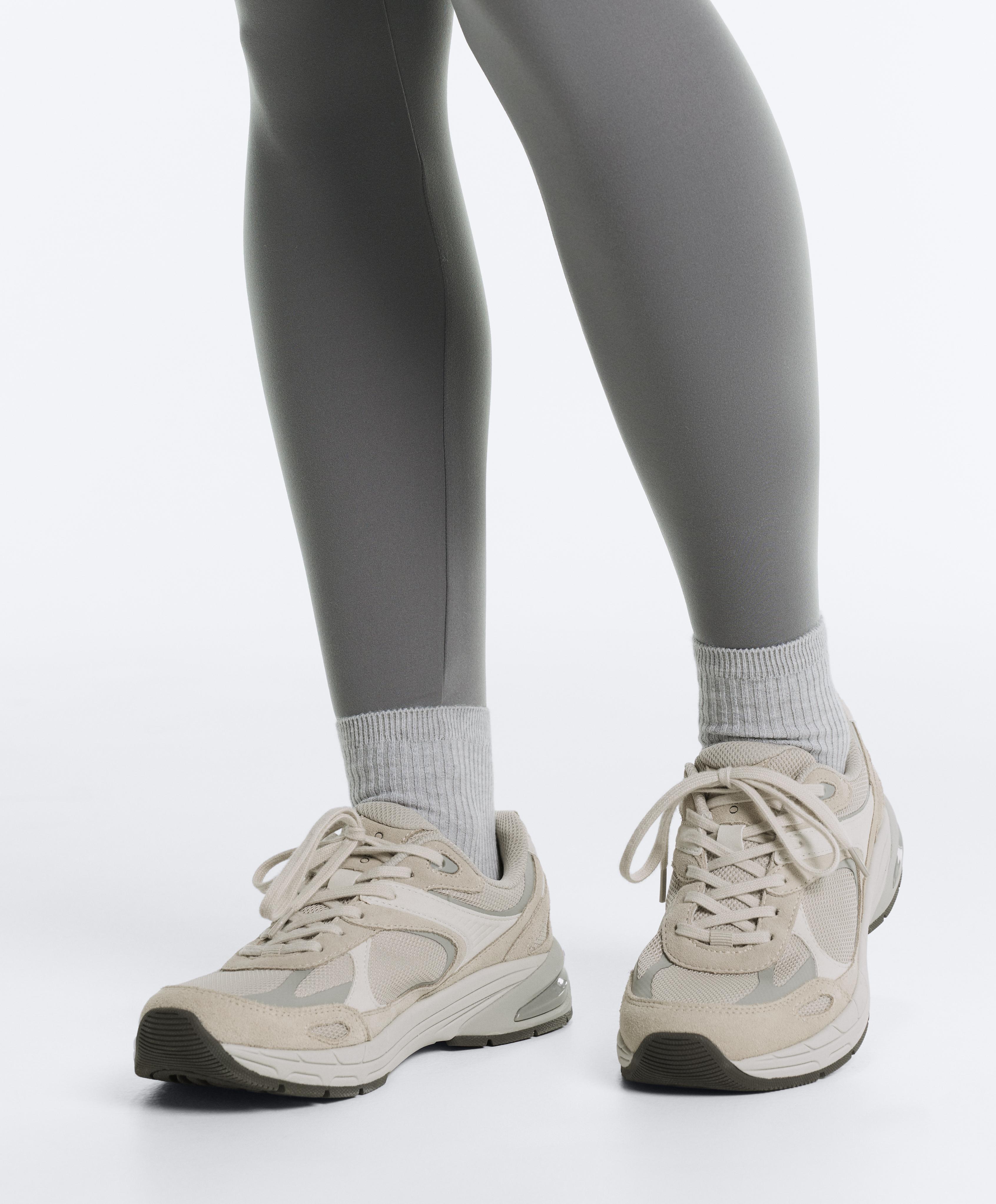 5 pairs of quarter socks with cotton — PALE GREY MELANGE