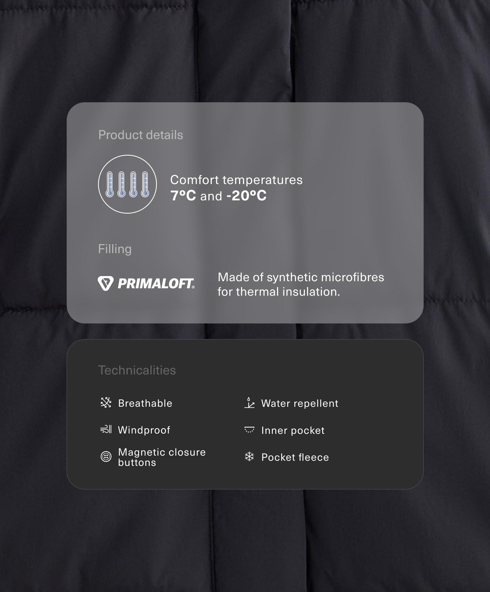 Chaqueta acolchada Primaloft® repelente al agua Chaqueta acolchada Primaloft® repelente al agua