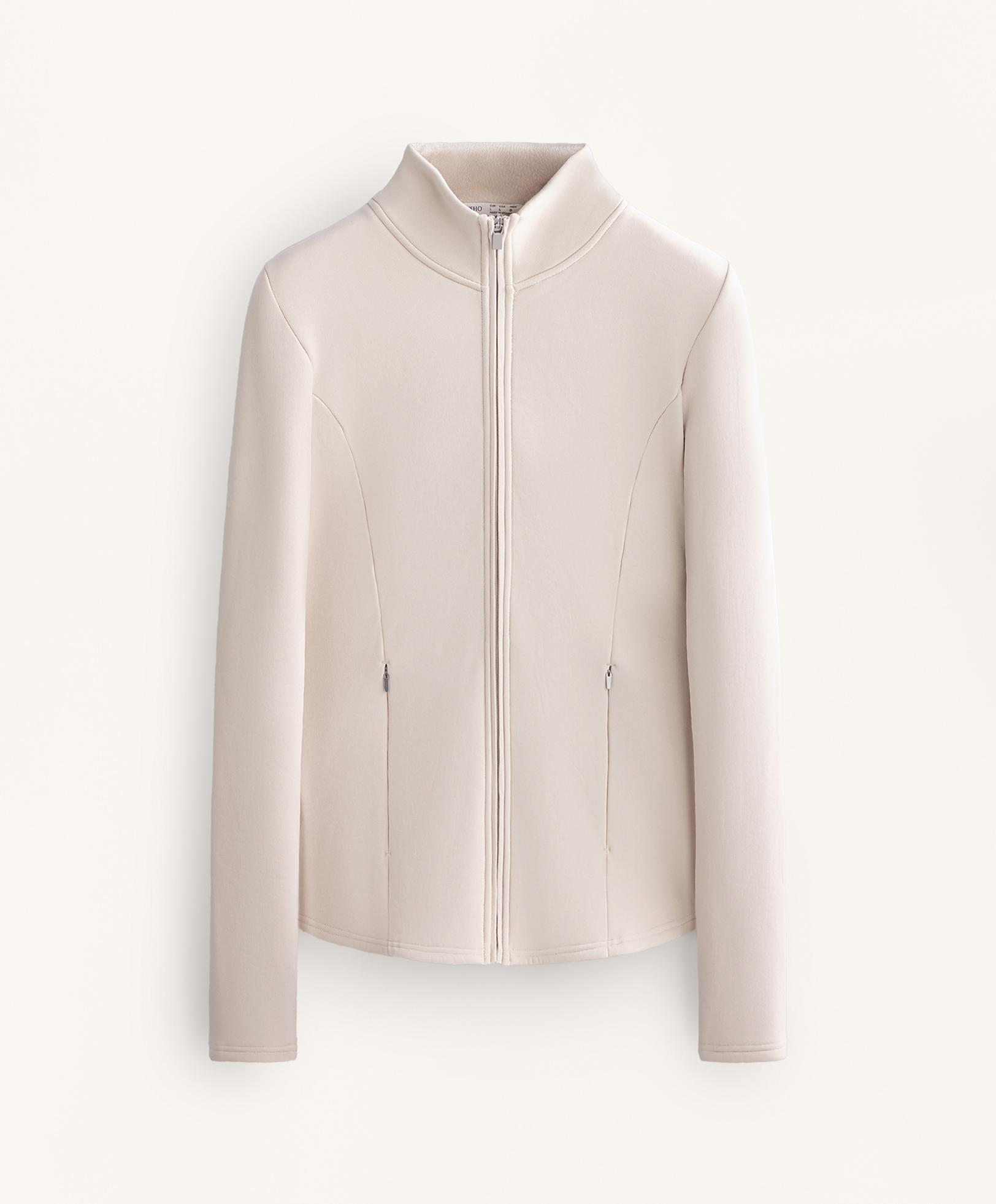 Long super extra warm seamless technical jacket — PALE MINK