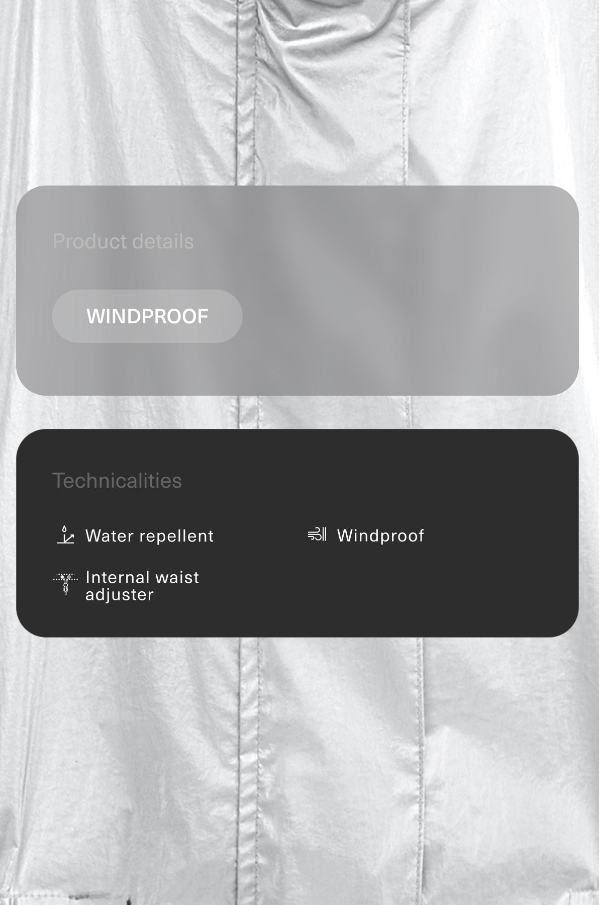Water-repellent jacket with metallic effect — GREY