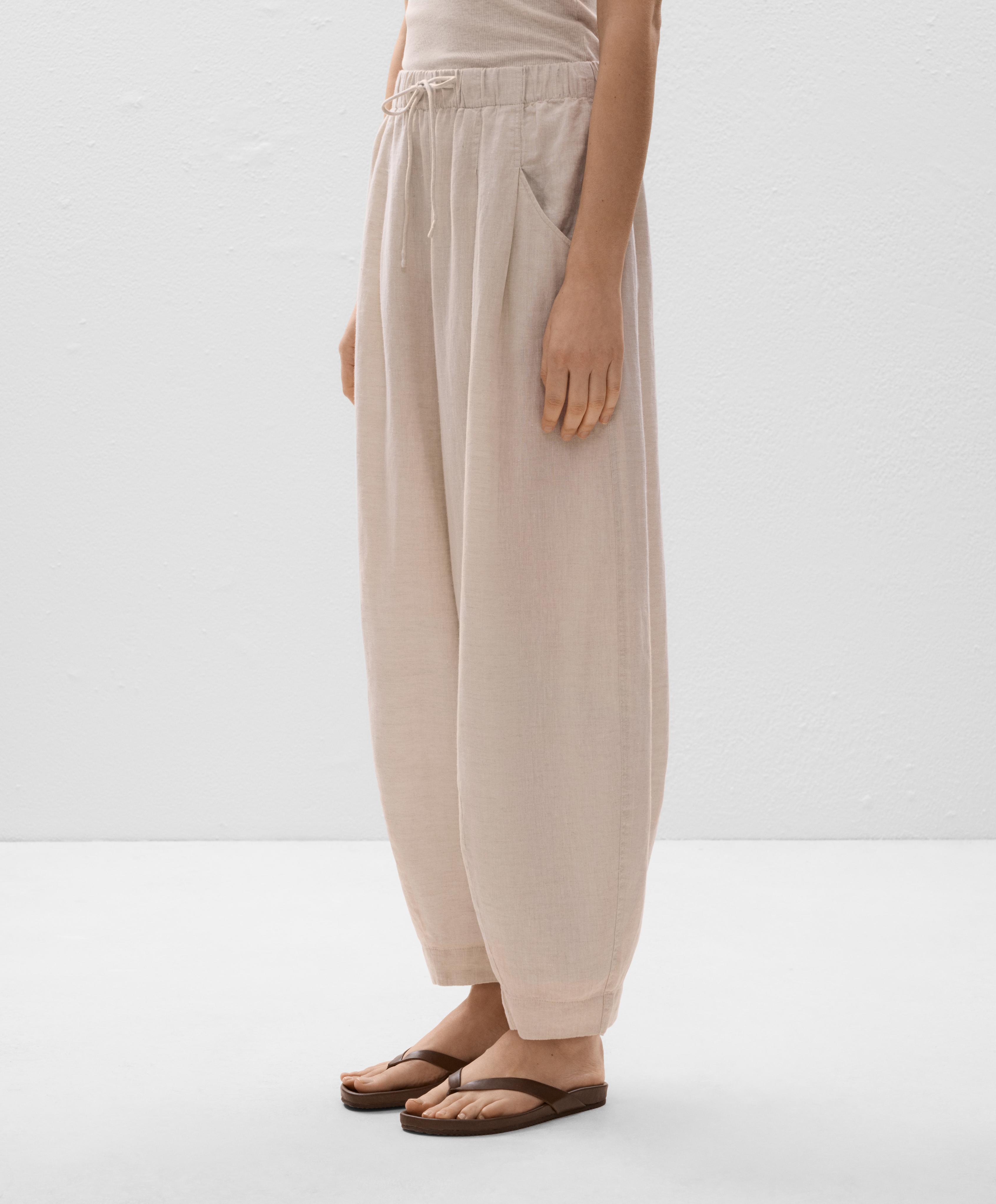 100% linen balloon trousers