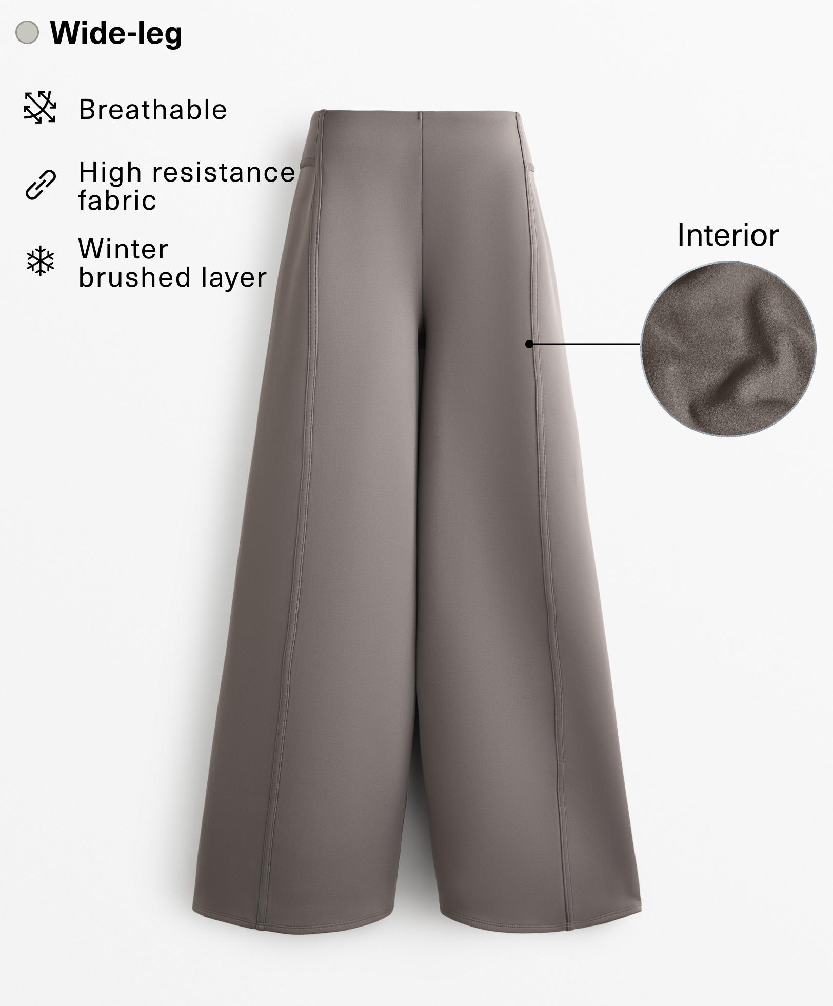 Brushed neoprene-effect wide-leg trousers - Sale