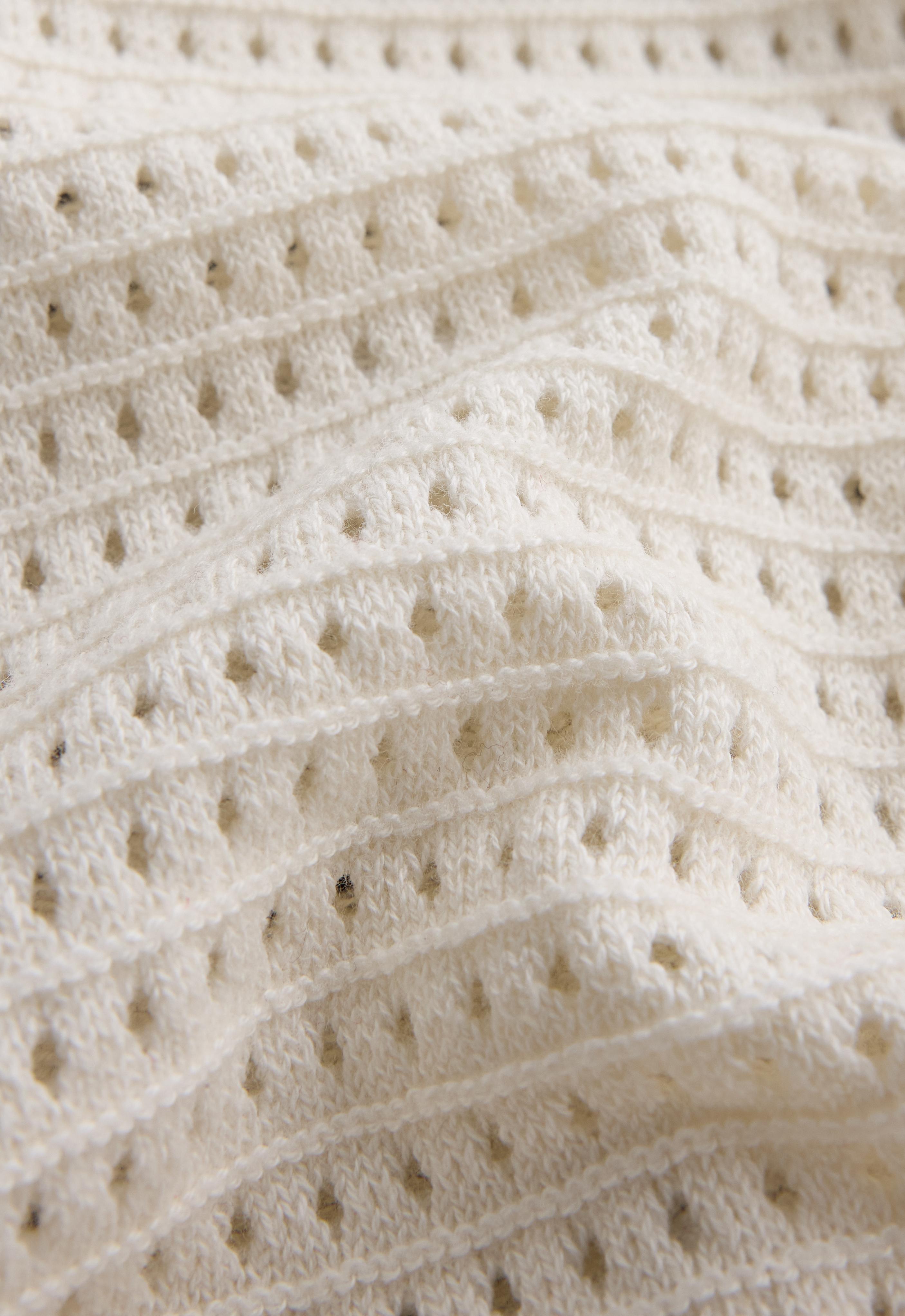 Cotton-blend open knit jumper — PALE ECRU