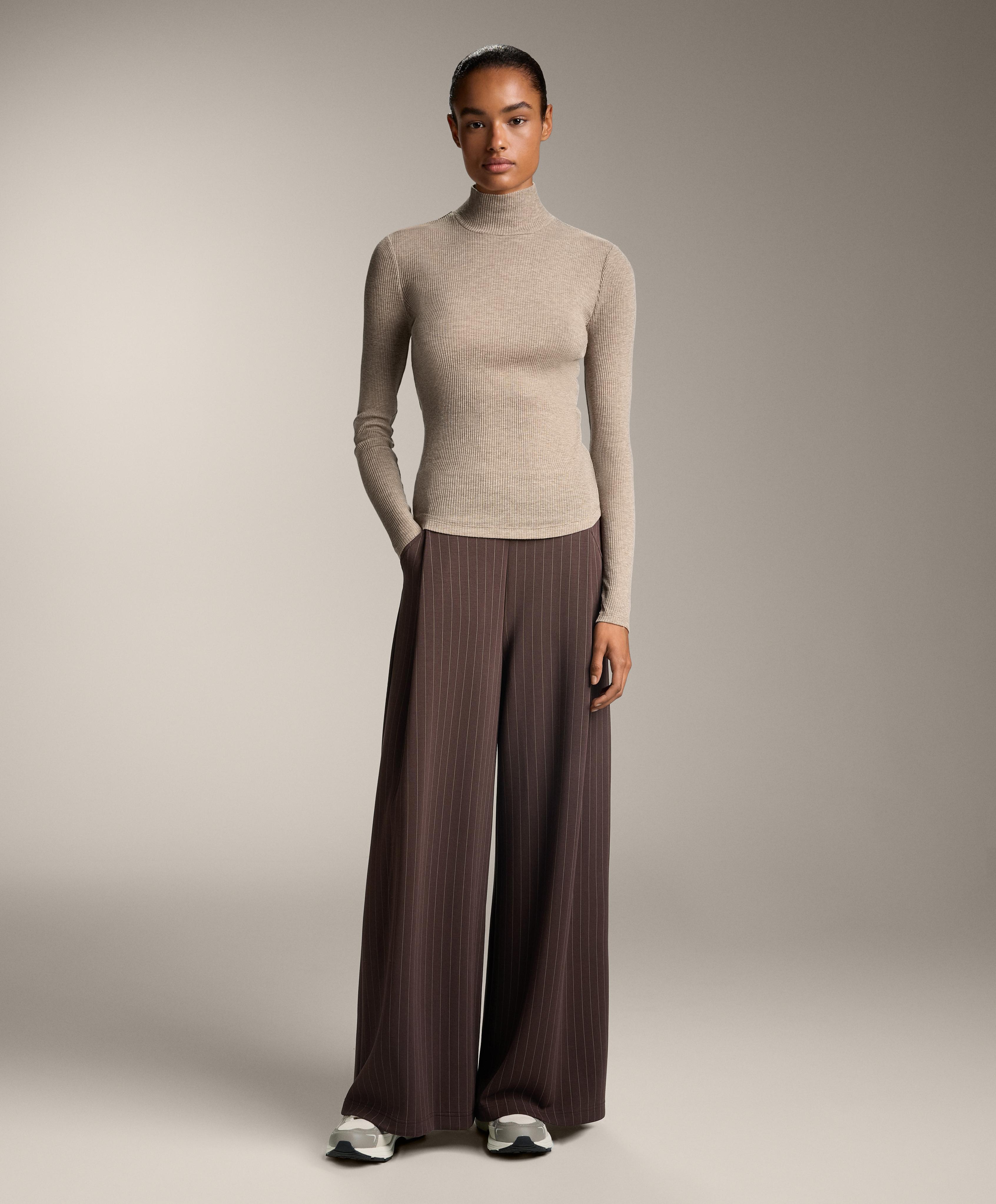 Rib high-neck thermal base layer T-shirt with lyocell - Sale Rib high-neck thermal base layer T-shirt with lyocell - Sale