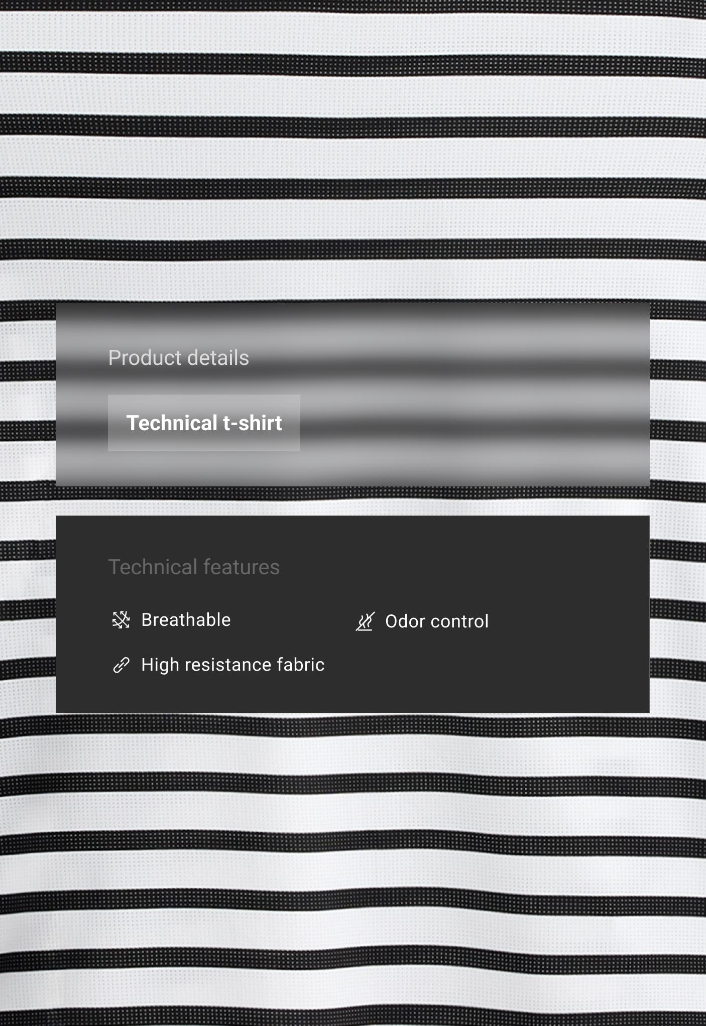 Technisch gestreept T-shirt met lange mouwen