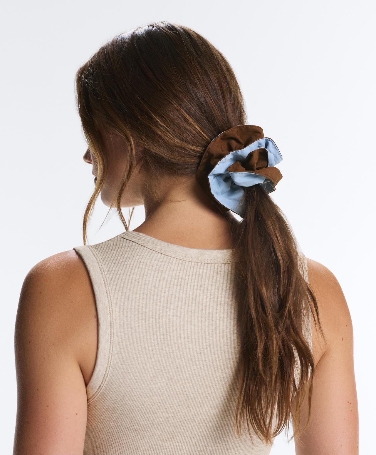 Two-tone maxi scrunchie — MID-BLUE