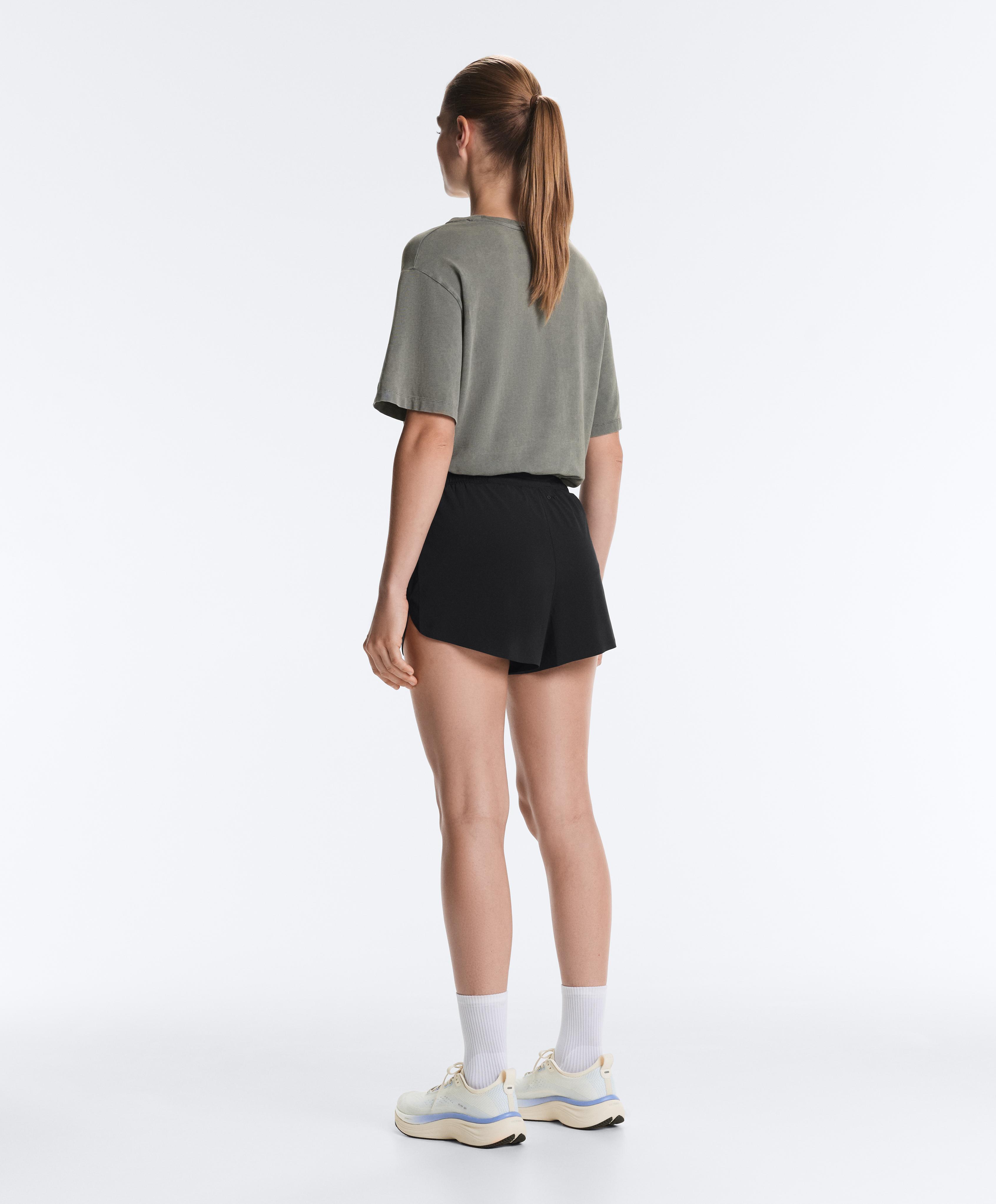 6cm mid-rise technical shorts — BLACK