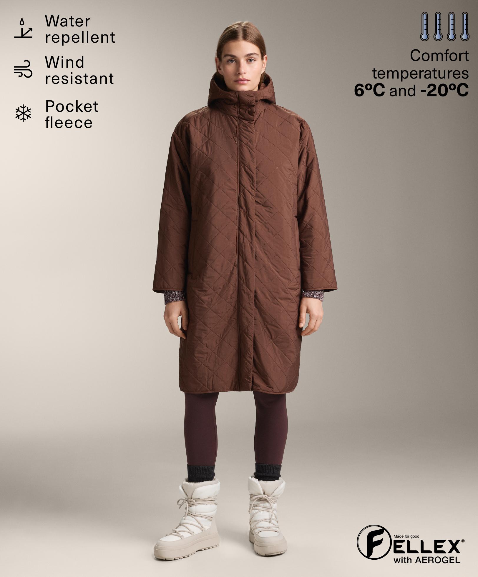 Lange, wasserabweisende wattierte Jacke FELLEX® mit AEROGEL - Sale
