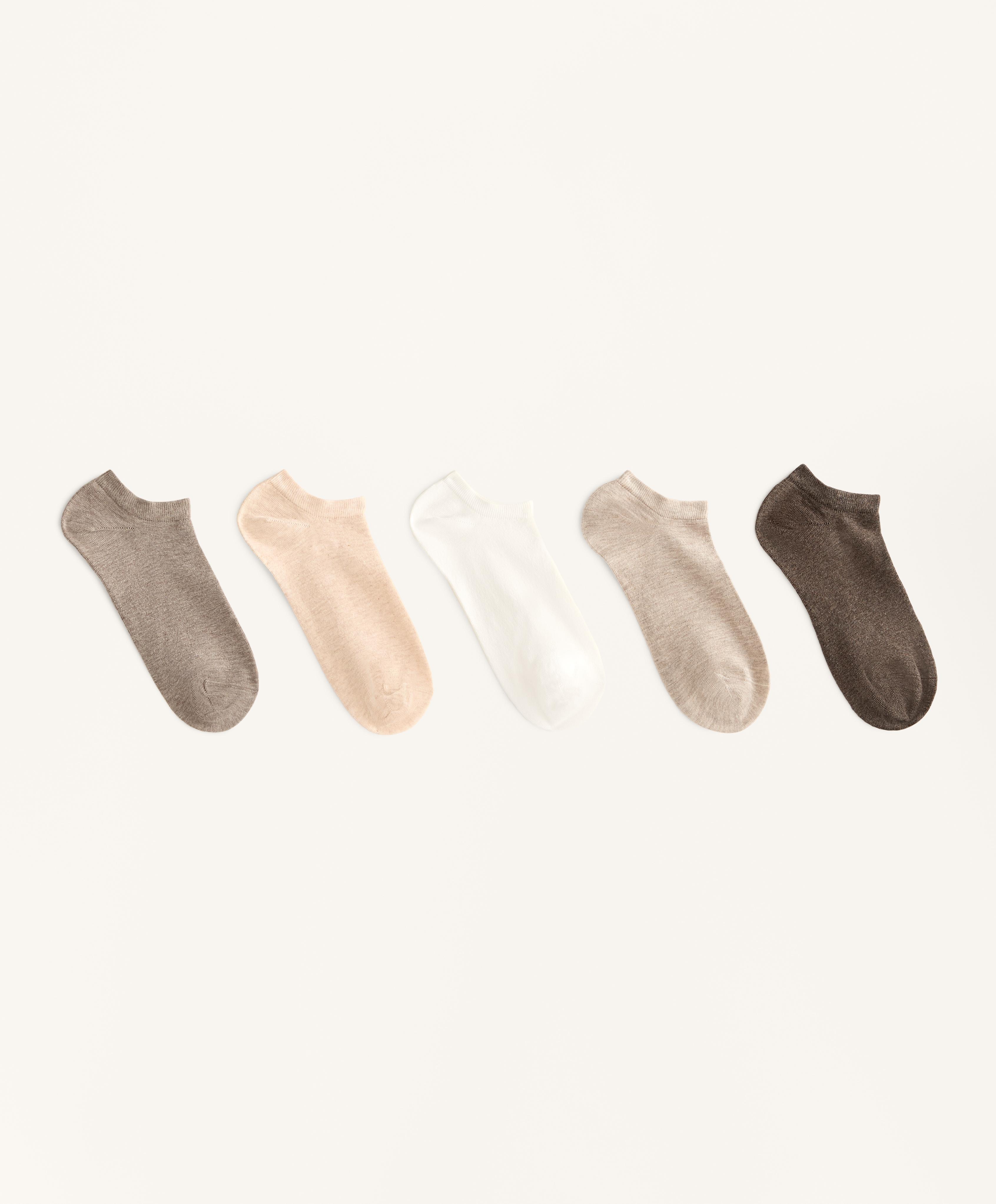 5 paar sneaker sokken van katoenmix