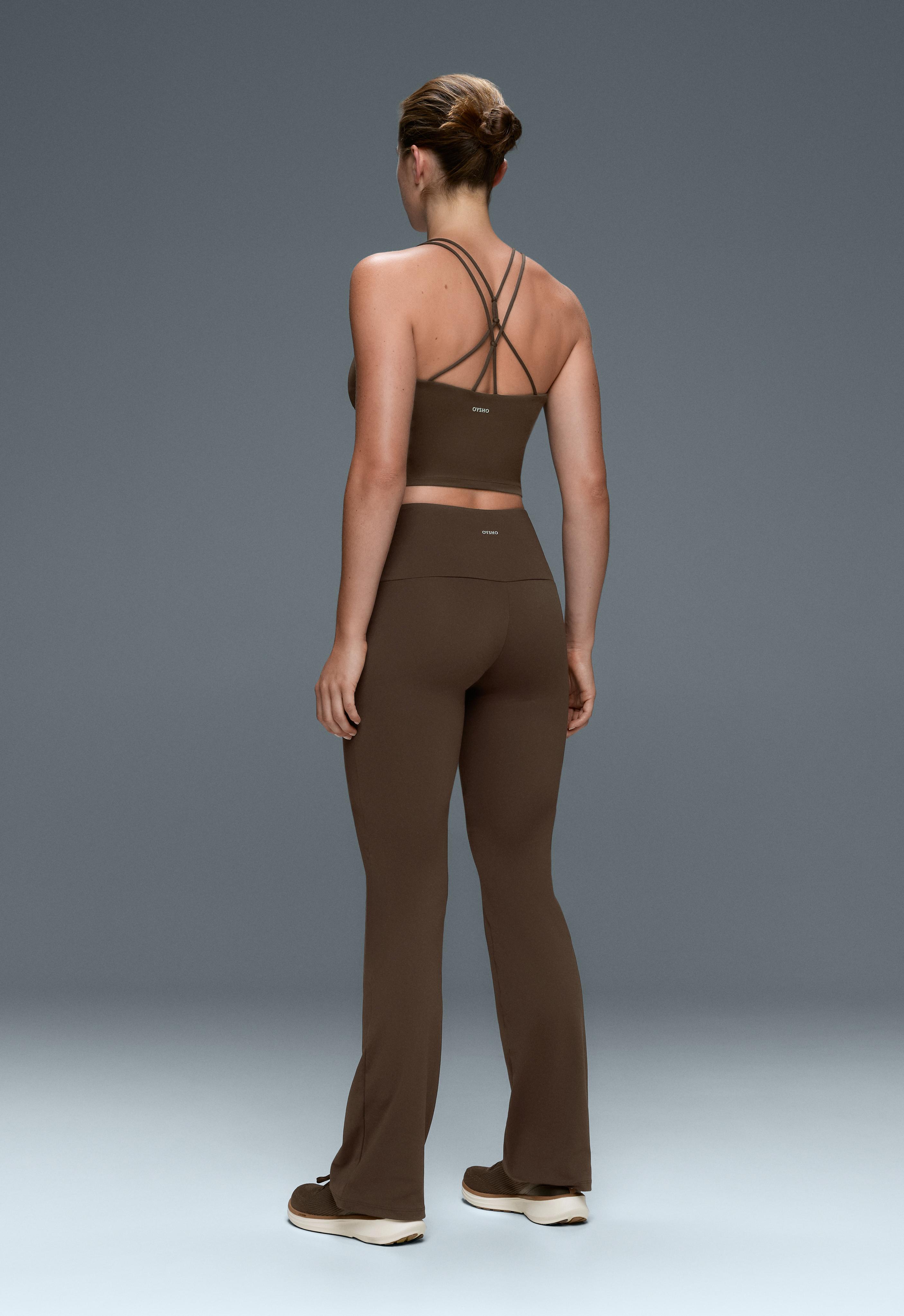High-rise Comfortlux flare trousers — DARK BROWN