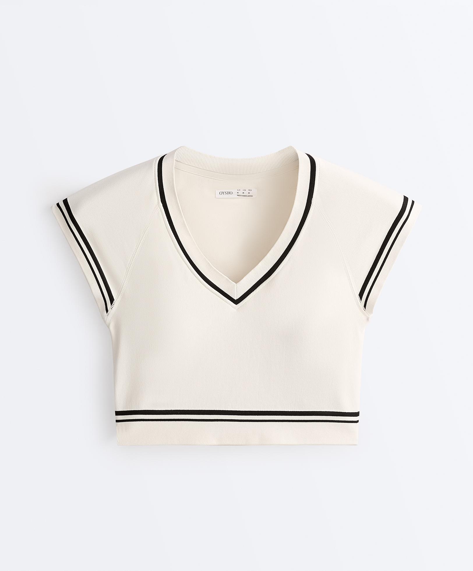 Seamless short-sleeved T-shirt — PALE ECRU