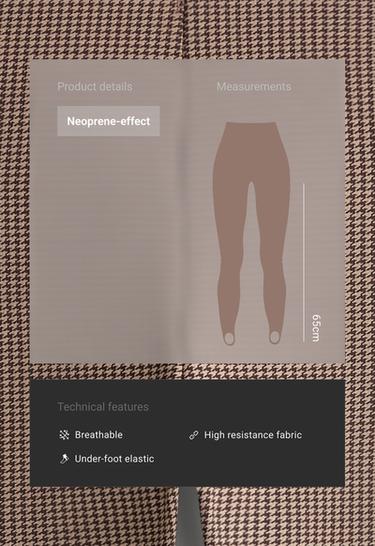 Ankle-length high rise 65cm stirrup houndstooth leggings — MID-CAMEL 2
