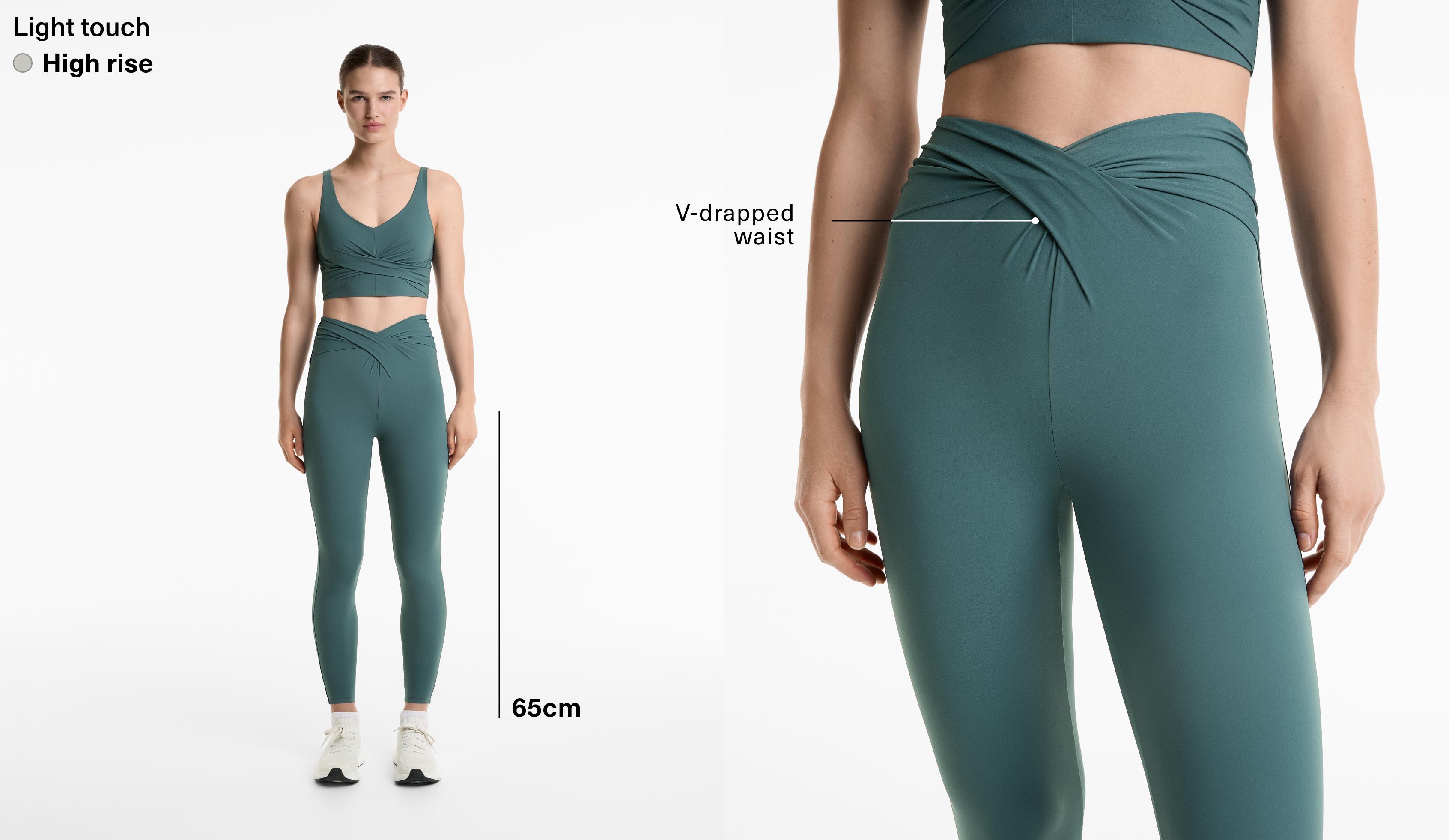 Leggings tobilleros Light Touch drapeado corte V