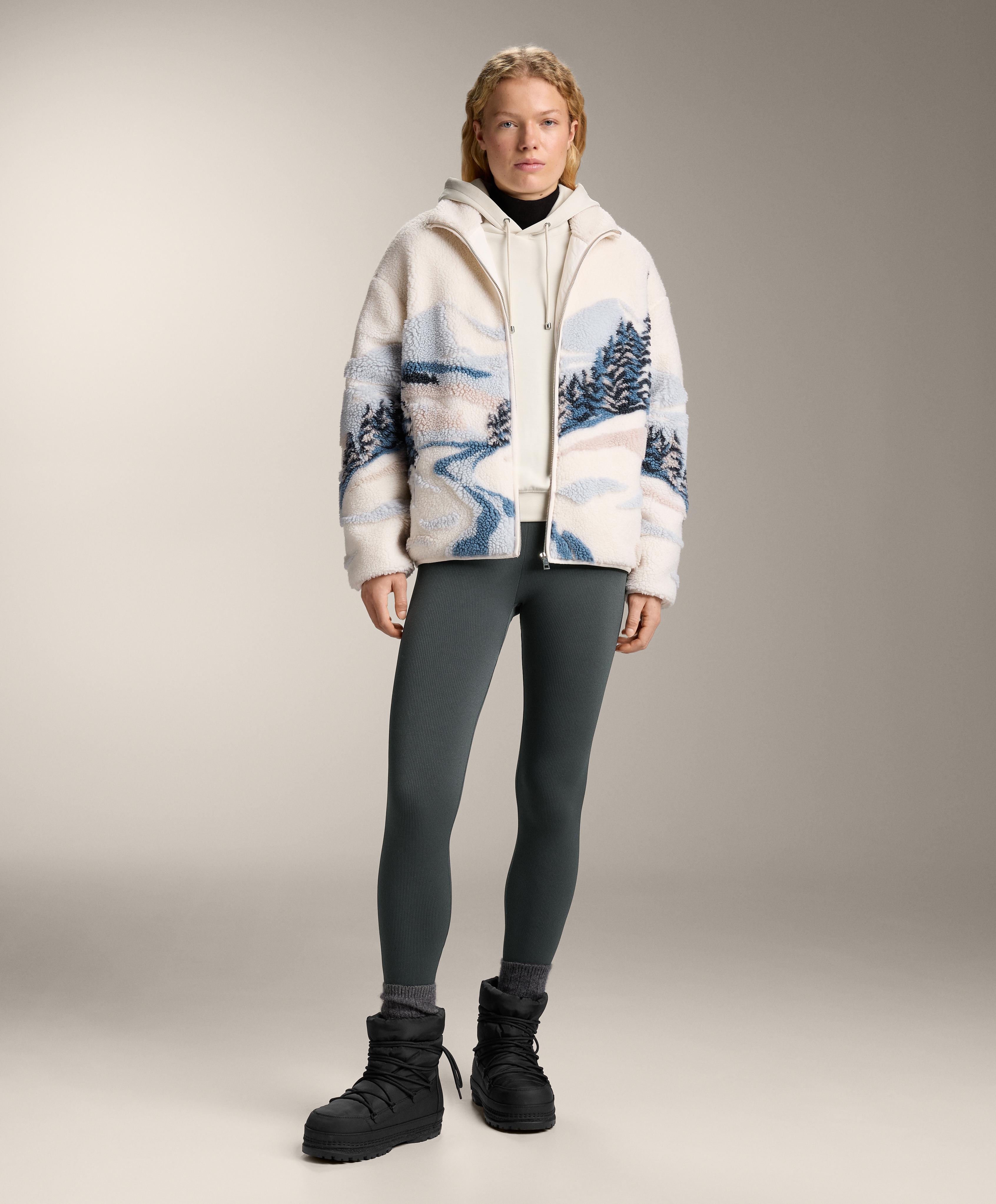Faux-shearling jacket with mountain print - Sale Faux-shearling jacket with mountain print - Sale