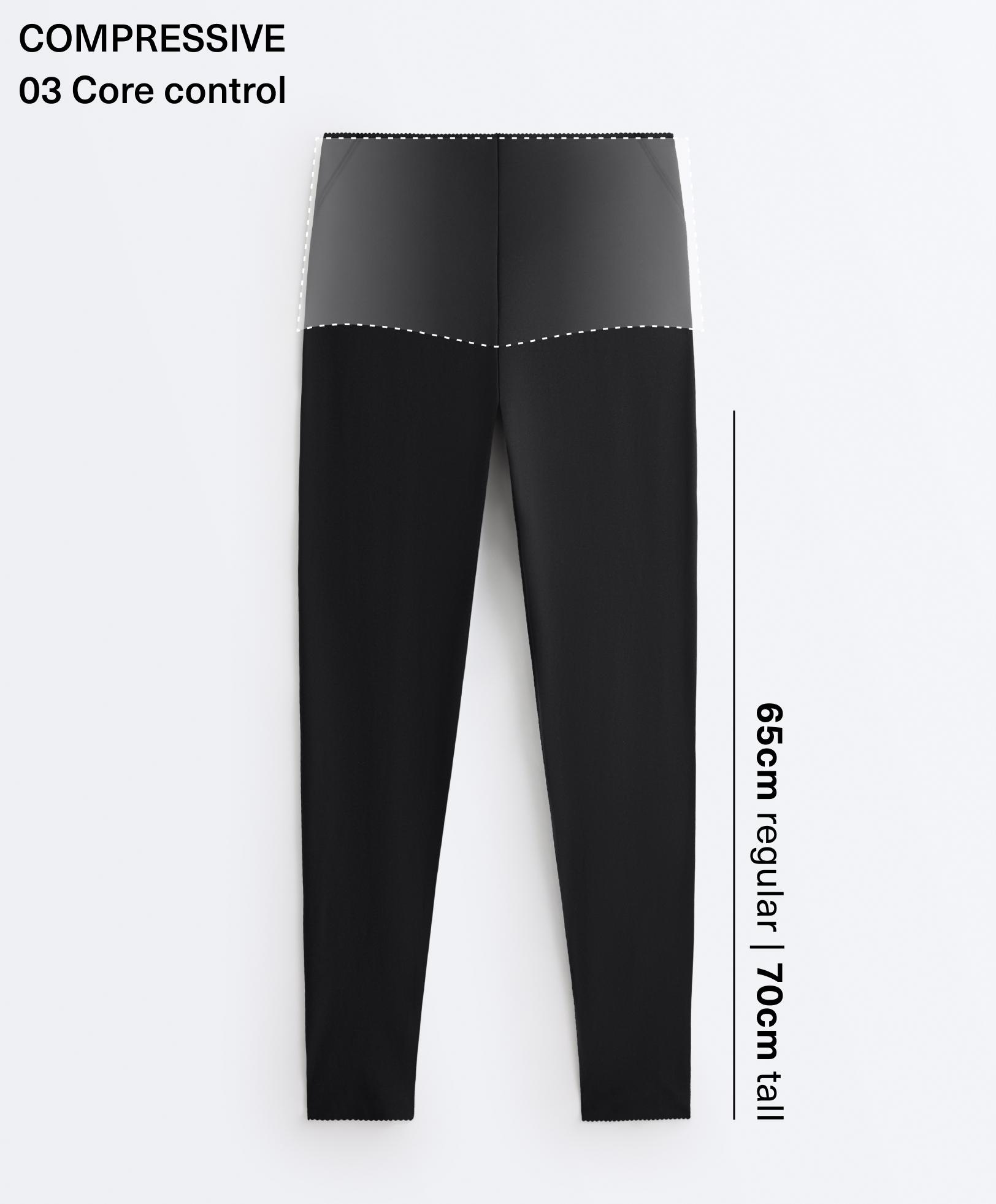 High-rise Compressive core-control ankle-length leggings