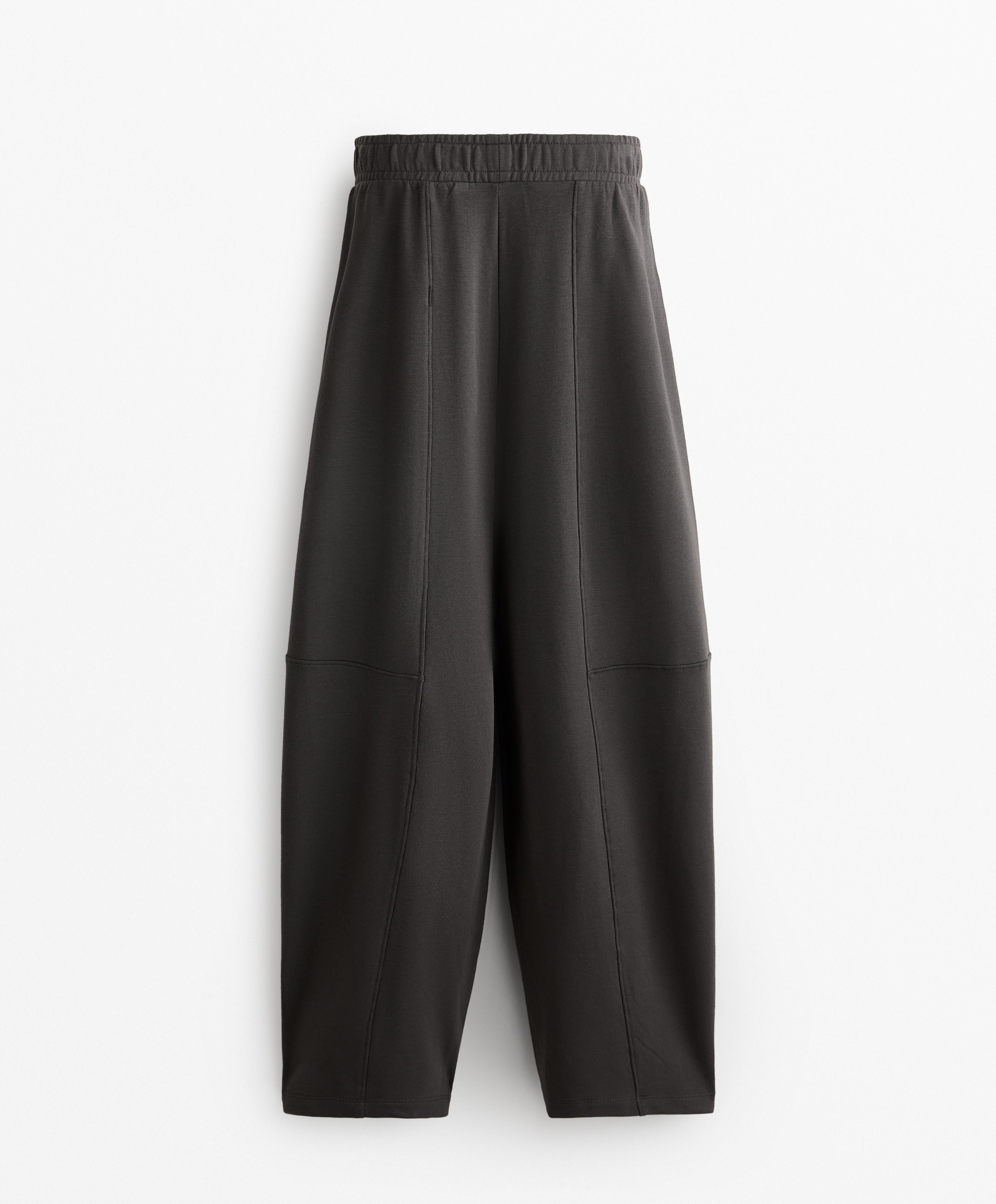 Wide straight-leg trousers with cotton and modal