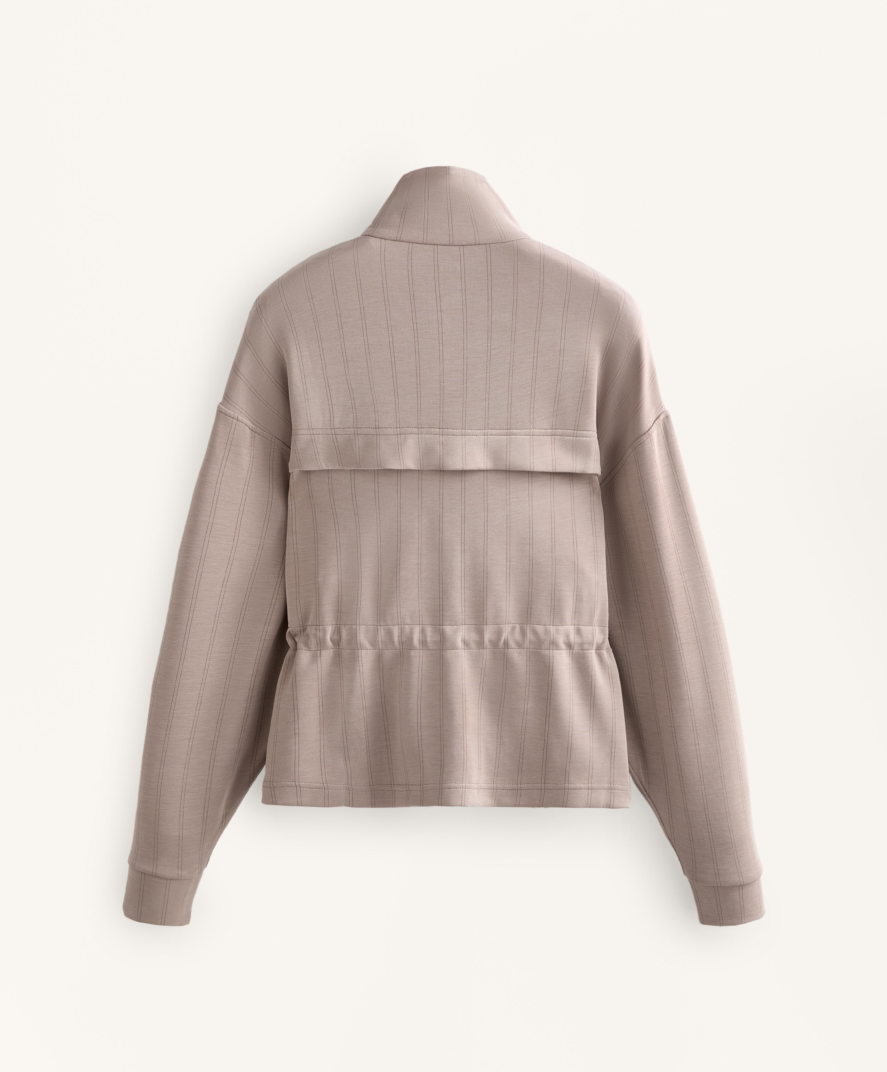 Soft-touch modal jacket with adjustable waist and high collar Soft-touch modal jacket with adjustable waist and high collar