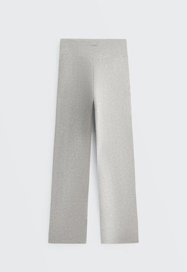 Comfortlux high-waisted straight-leg heathered trousers — GREY MELANGE 8
