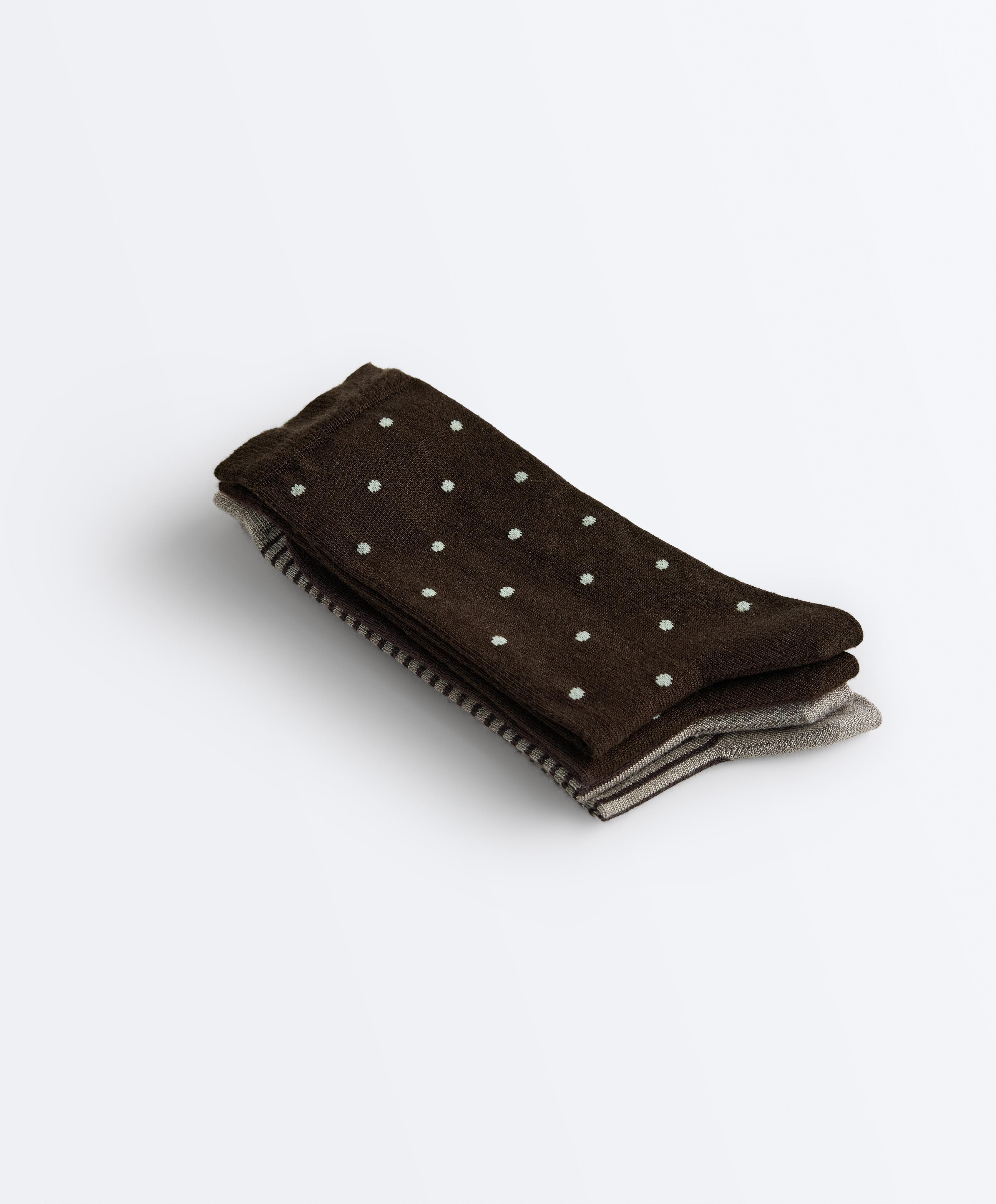 2 pairs of classic 55% modal 10% cashmere socks — CHOCOLATE