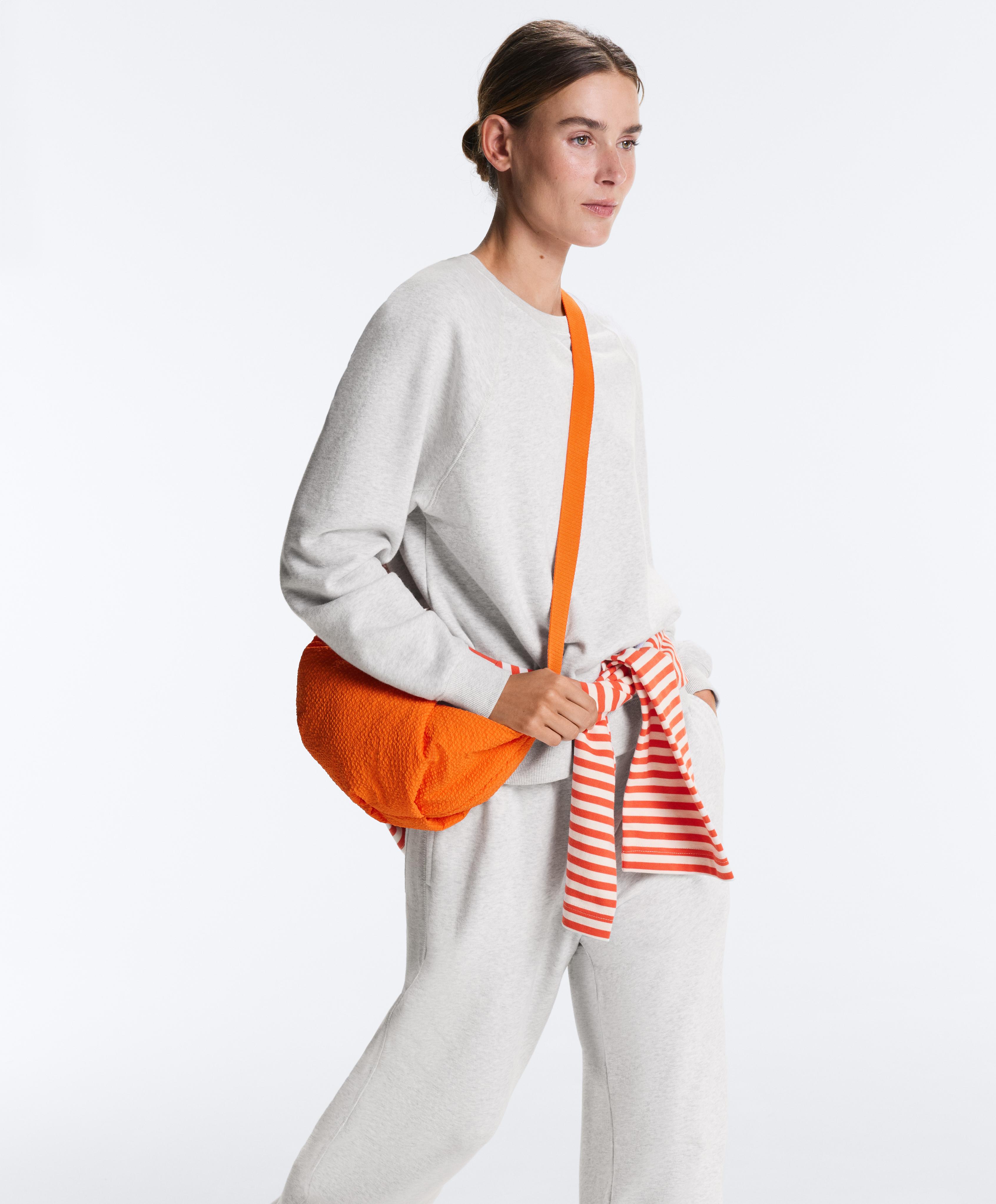 Quilted checked crossbody bag — ORANGE