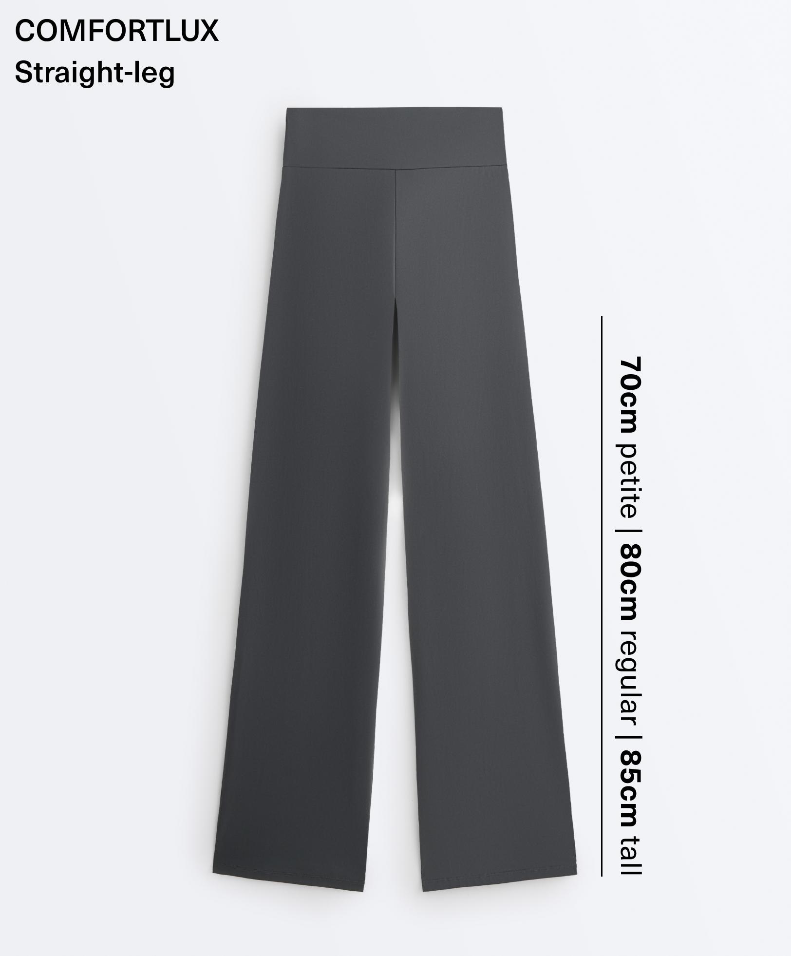 High-rise Comfortlux straight-leg trousers — ASPHALT