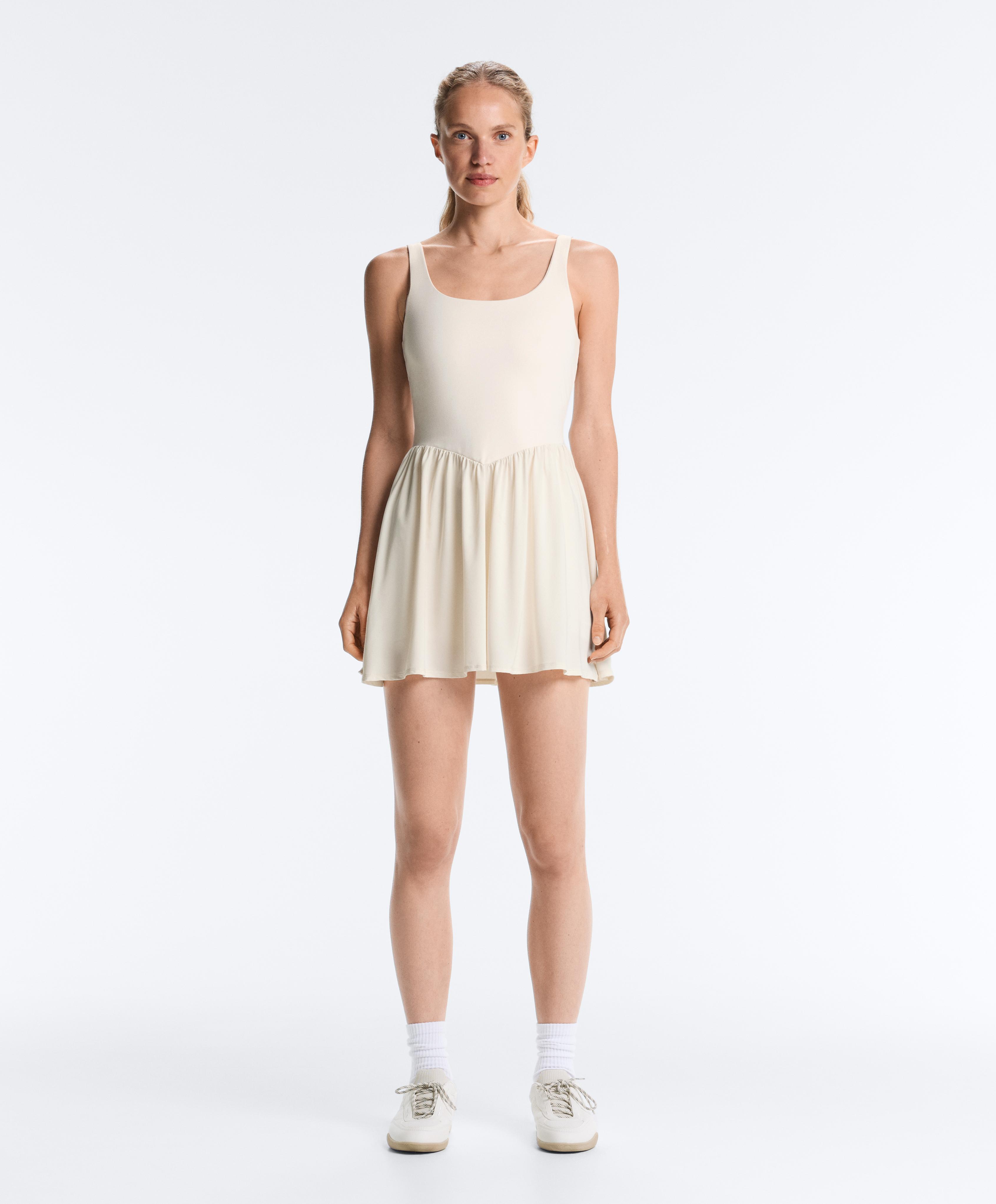 Comfortlux short dress — PALE ECRU