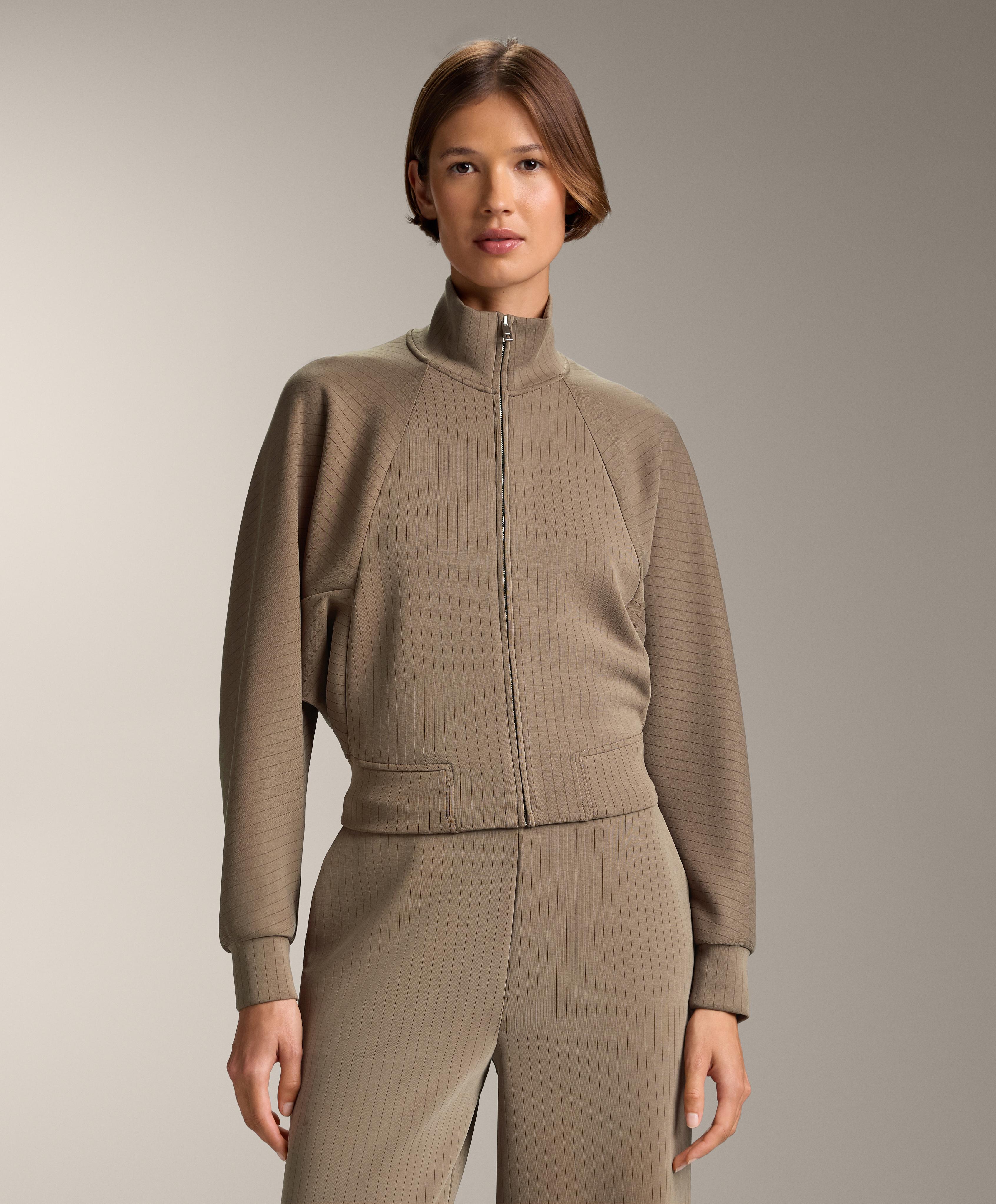 Giacca a righe collo alto con modal soft touch