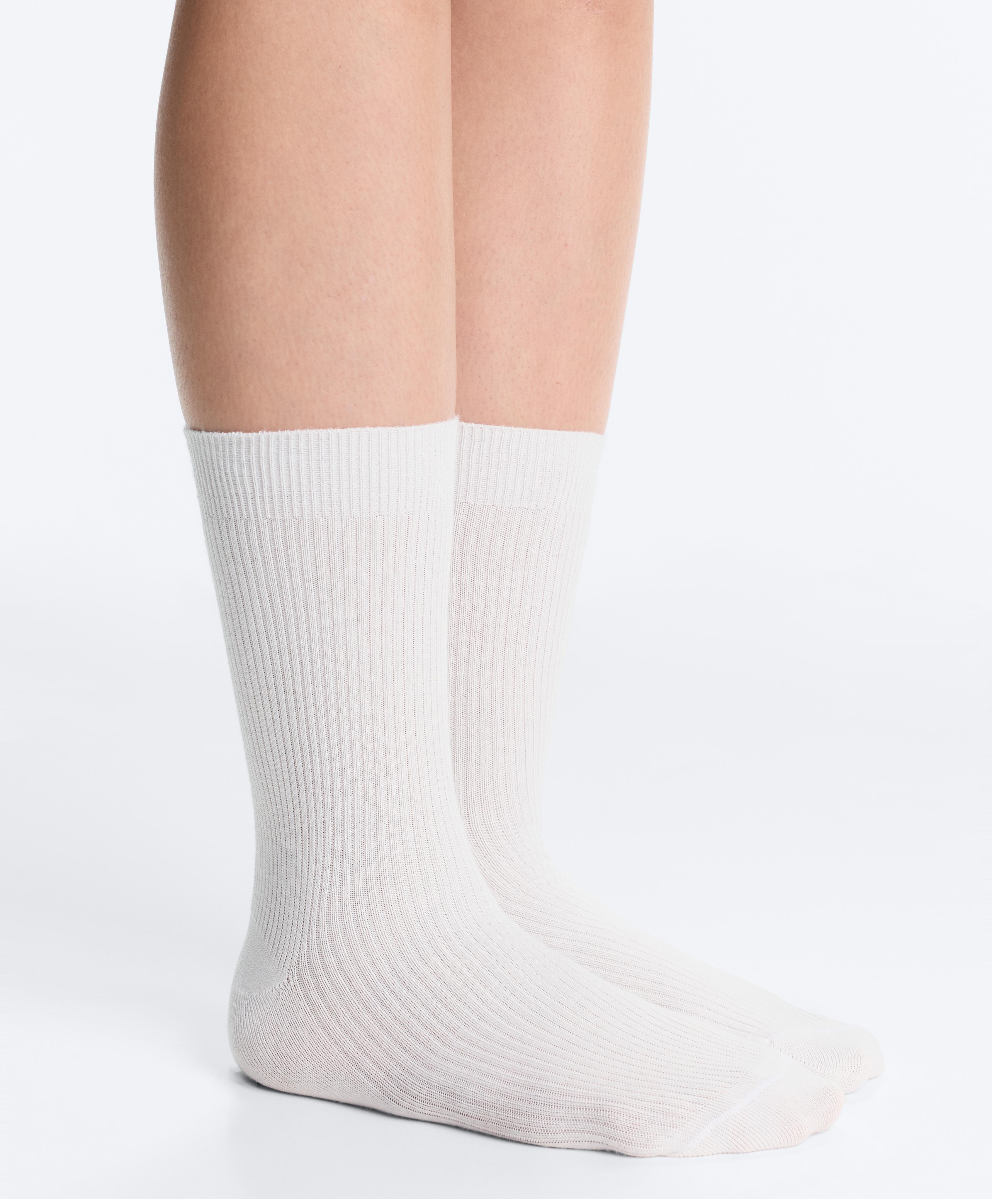 3 pairs of cotton blend Classic socks — PALE ECRU