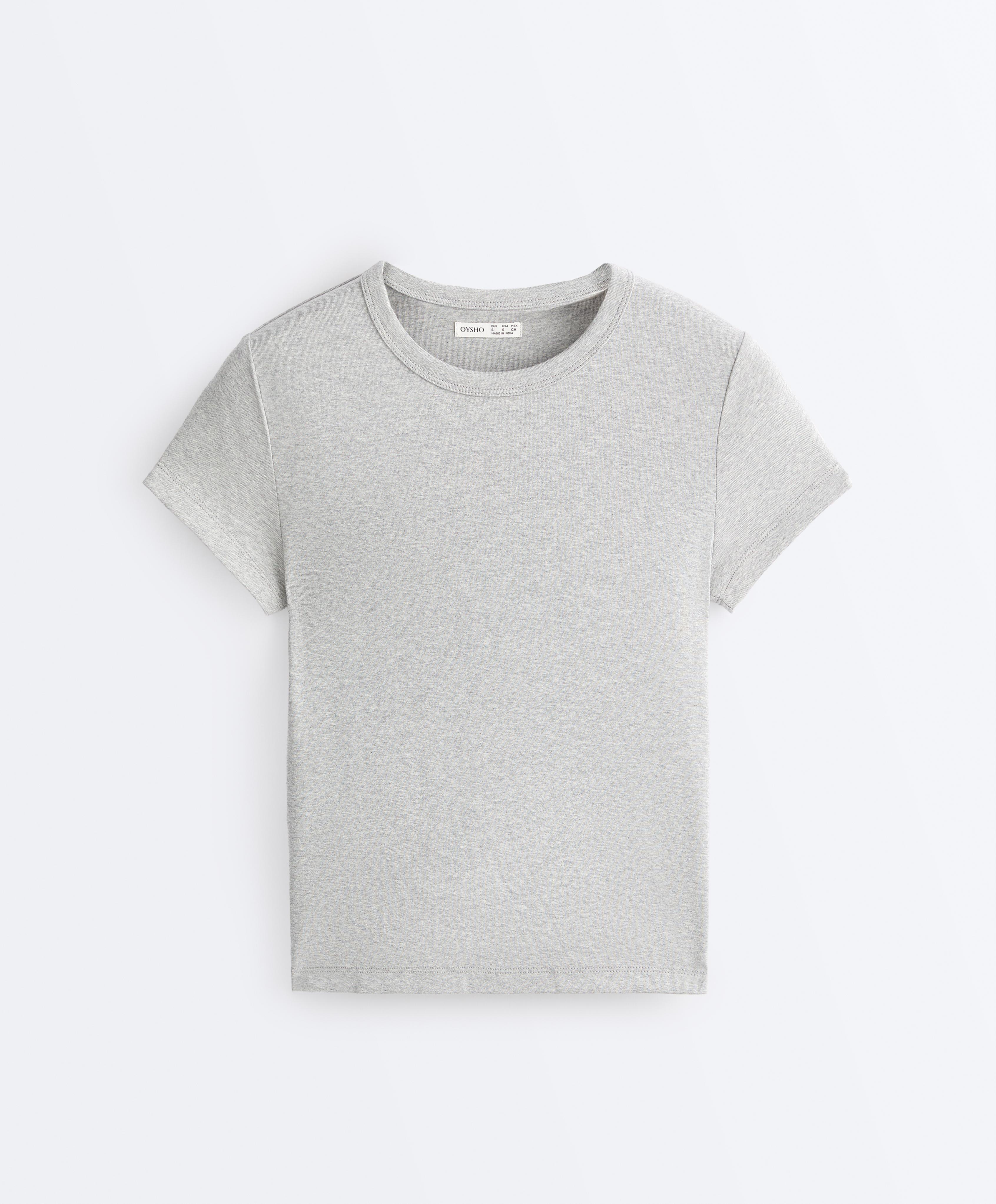 Fitted rib cotton blend T-shirt Fitted rib cotton blend T-shirt