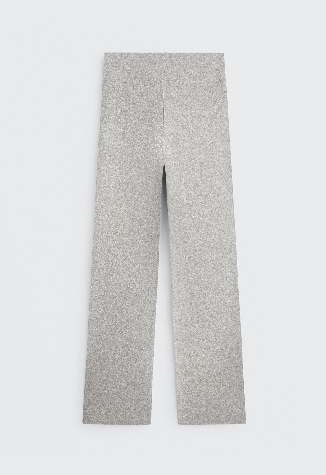 Comfortlux high-waisted straight-leg heathered trousers — GREY MELANGE