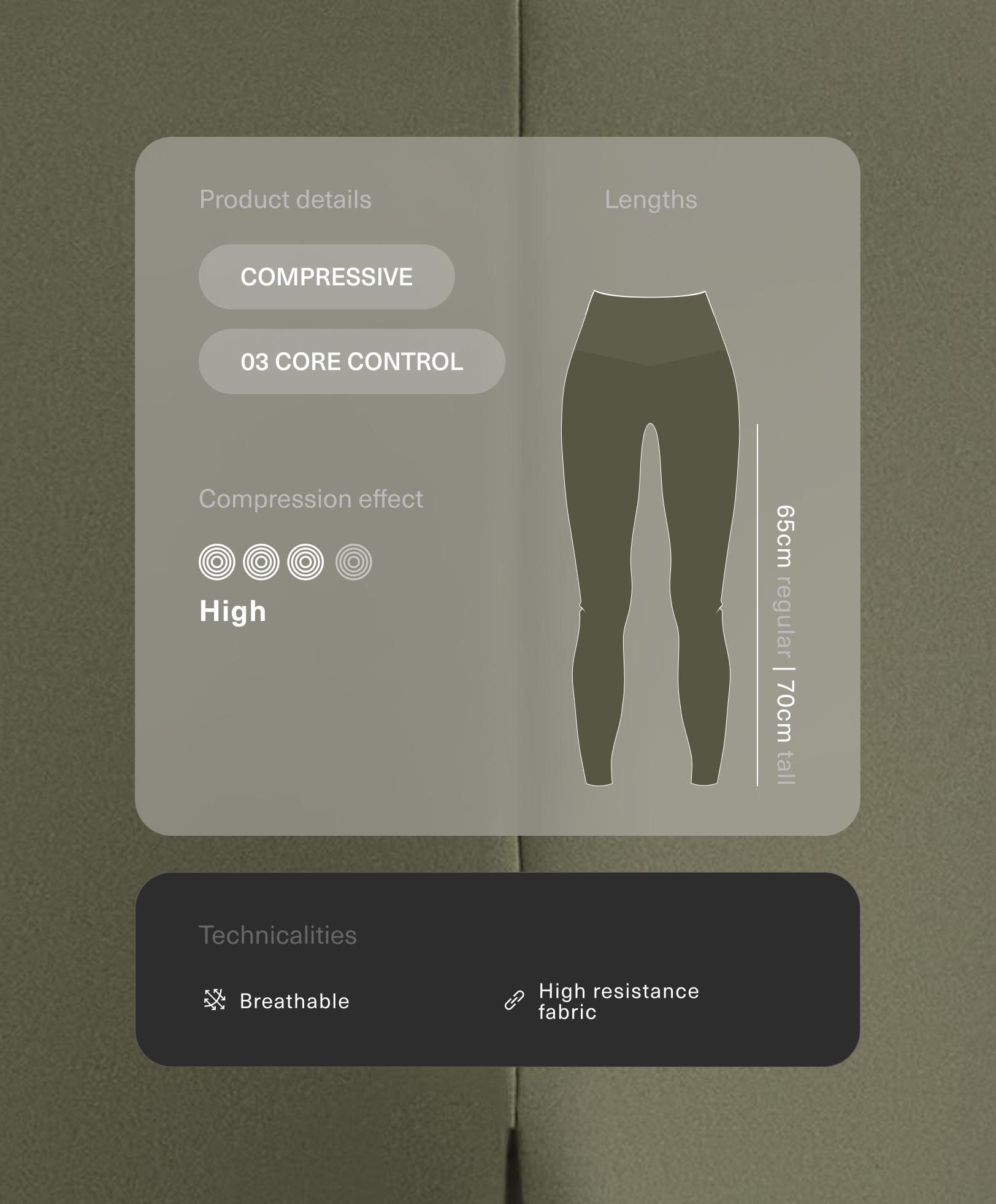 טייץ באורך קרסול high rise Compressive core control טייץ באורך קרסול high rise Compressive core control