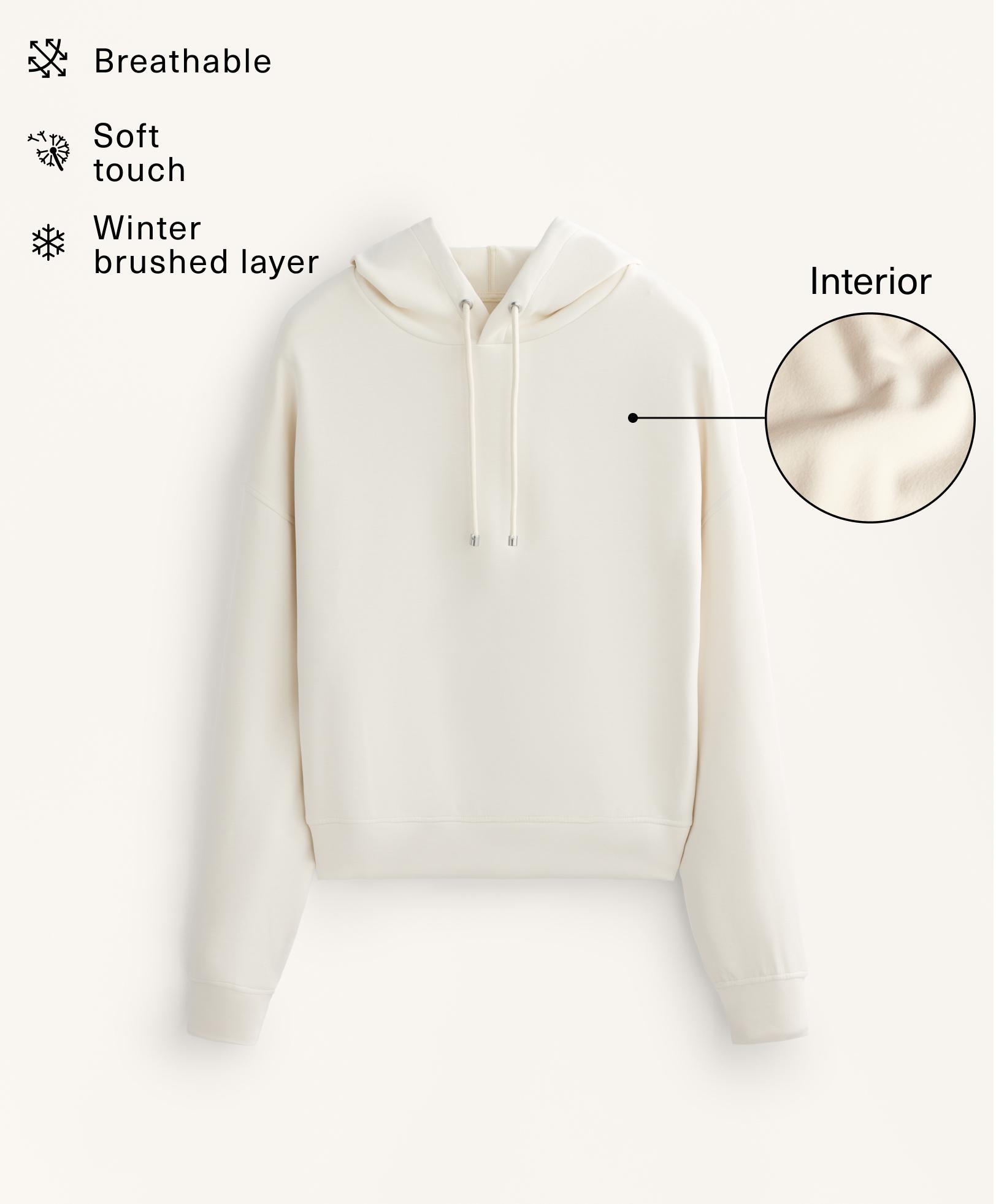 Boxy hoodie with brushed modal
