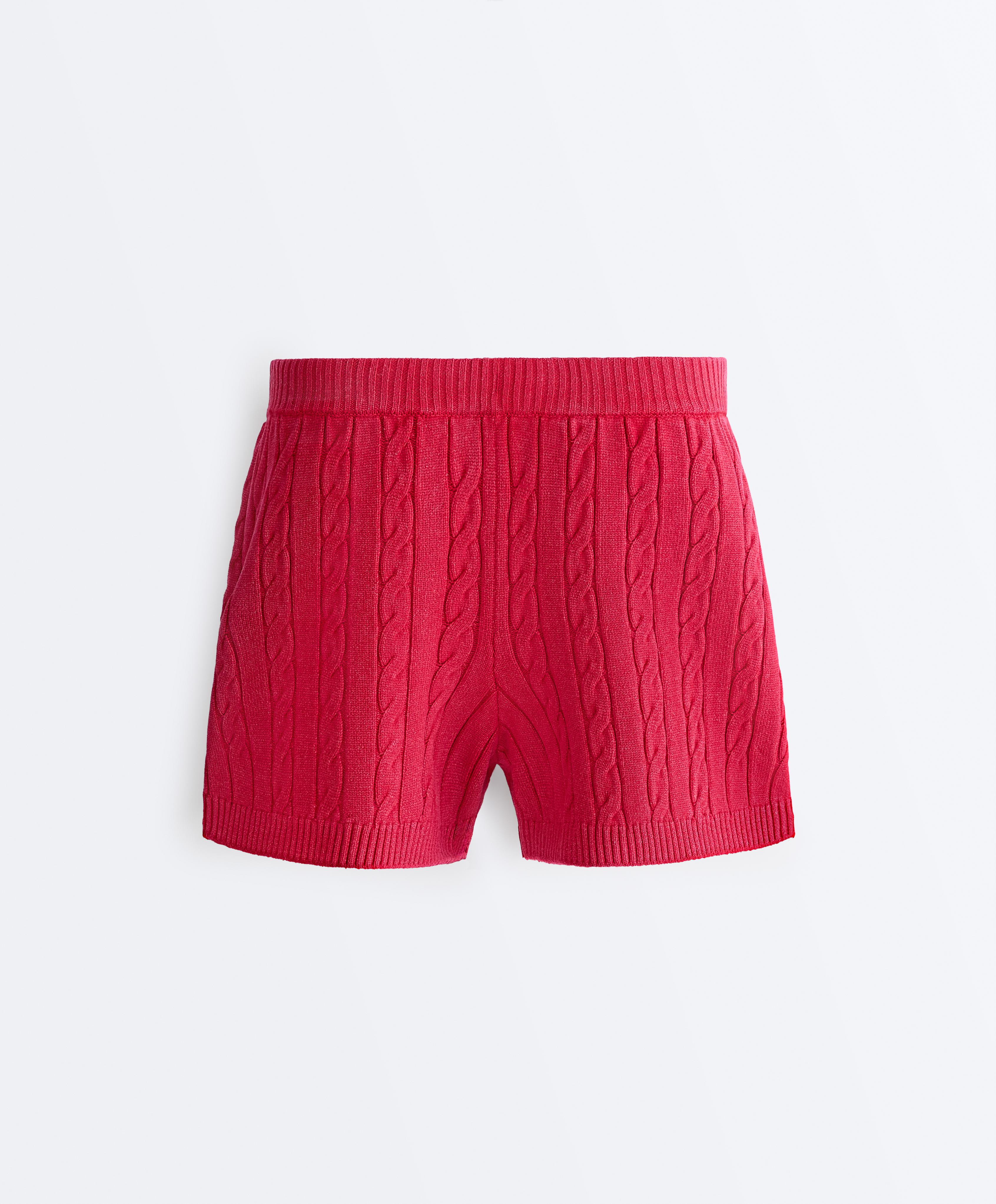 Washed knit cable shorts Washed knit cable shorts