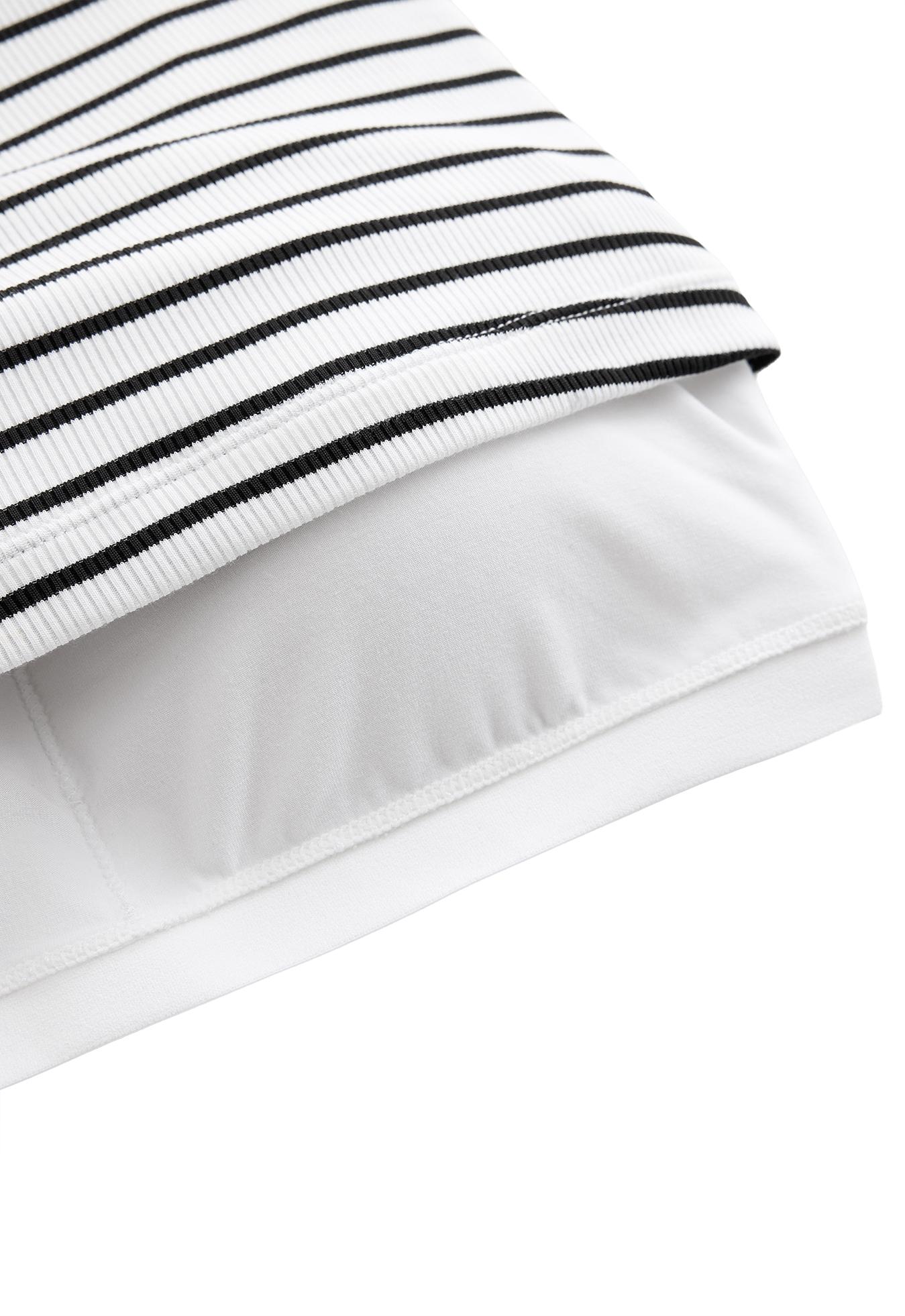Long modal rib stripe tank top — BLACK
