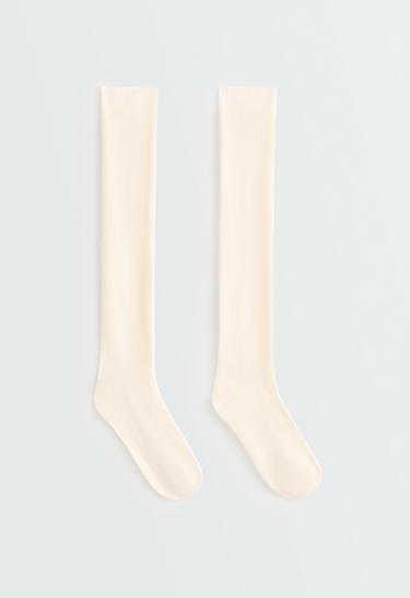 Long socks 61% modal 17% cashmere — ECRU 1