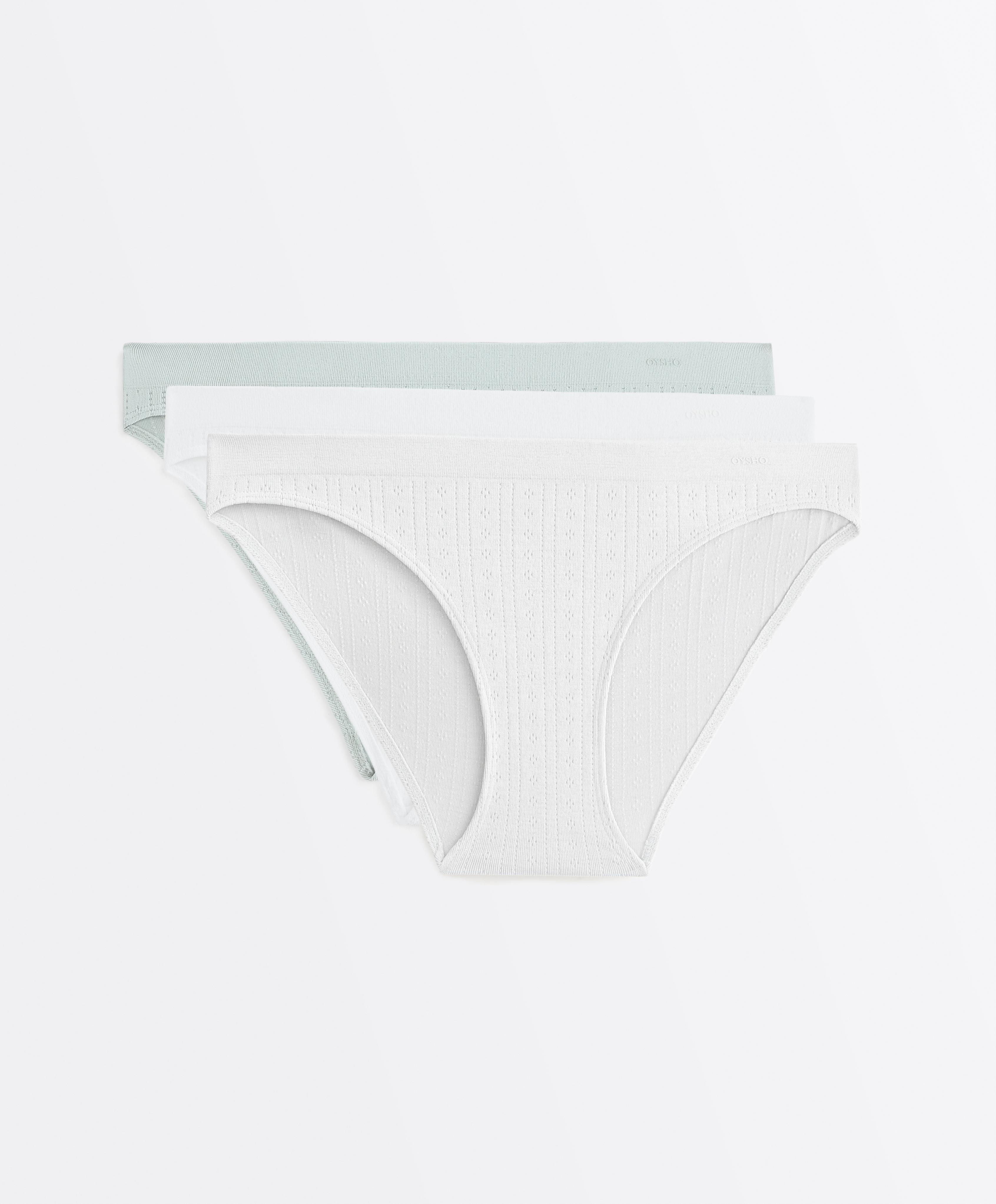 3 seamless soft-touch openwork classic briefs — AQUAMARINE