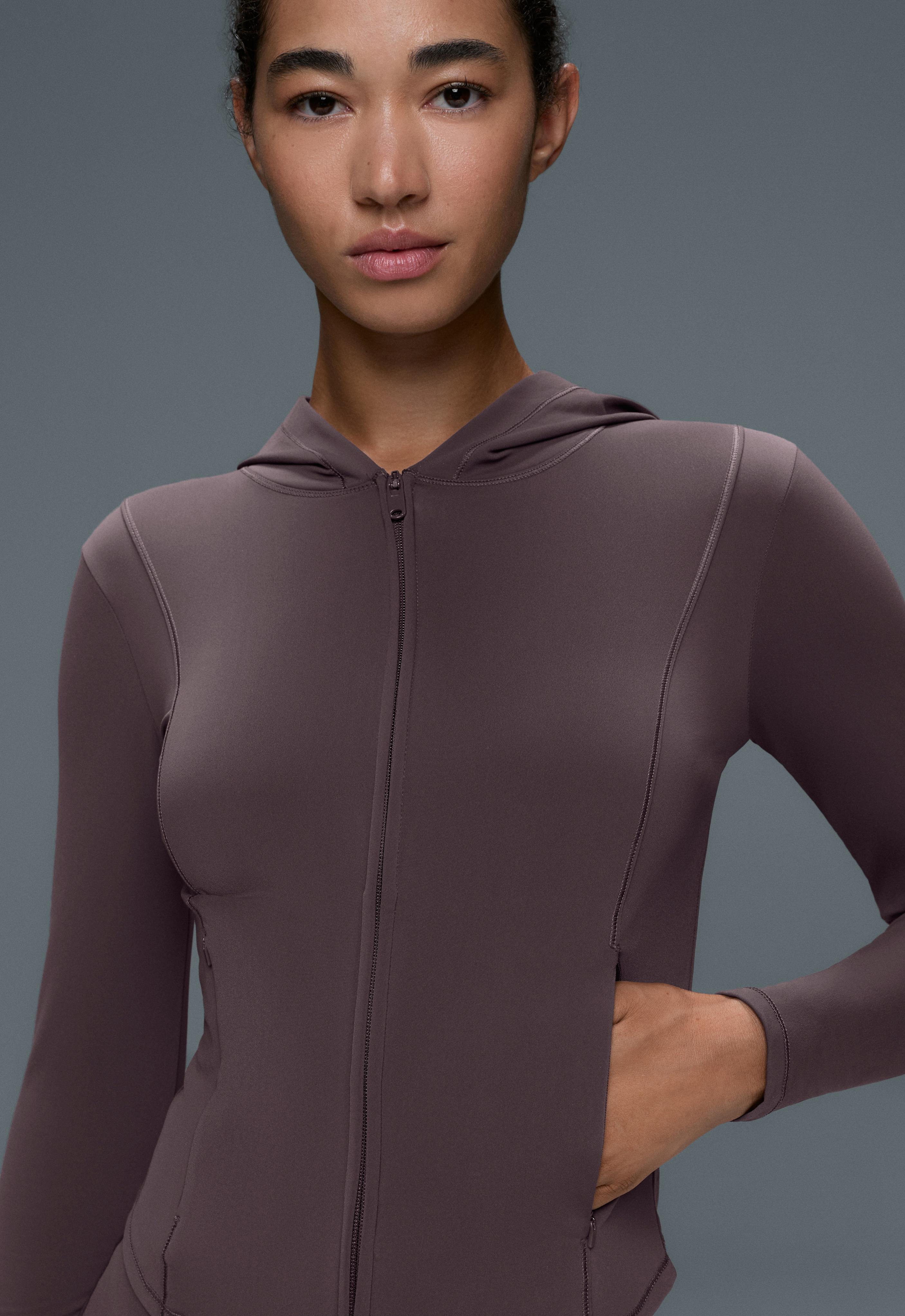 Light warm cropped technical jacket